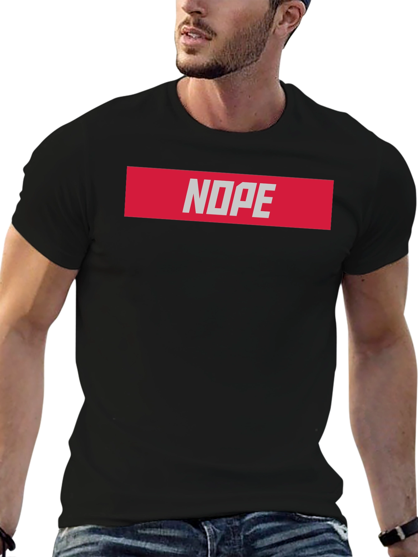 Nope Graphic T-Shirt - Casual Black Tee