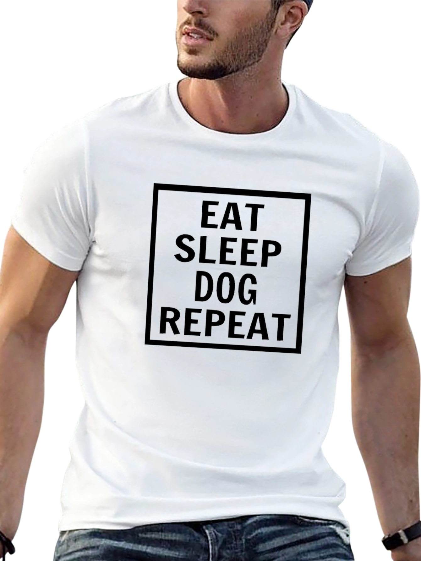 Eat Sleep Dog Repeat Graphic Tee - Black