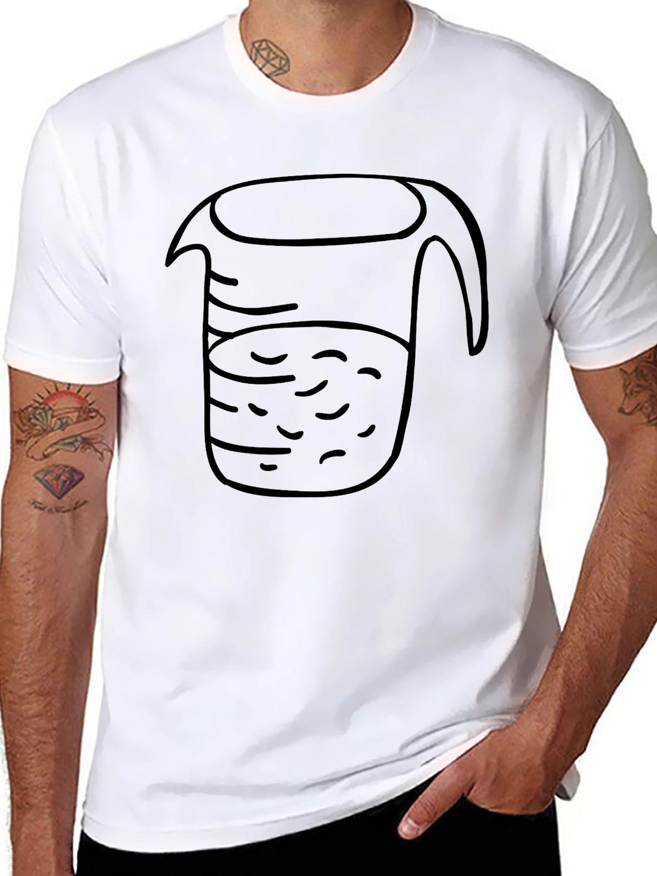 Beaker Graphic Tee - Black Cotton Blend Casual Shirt