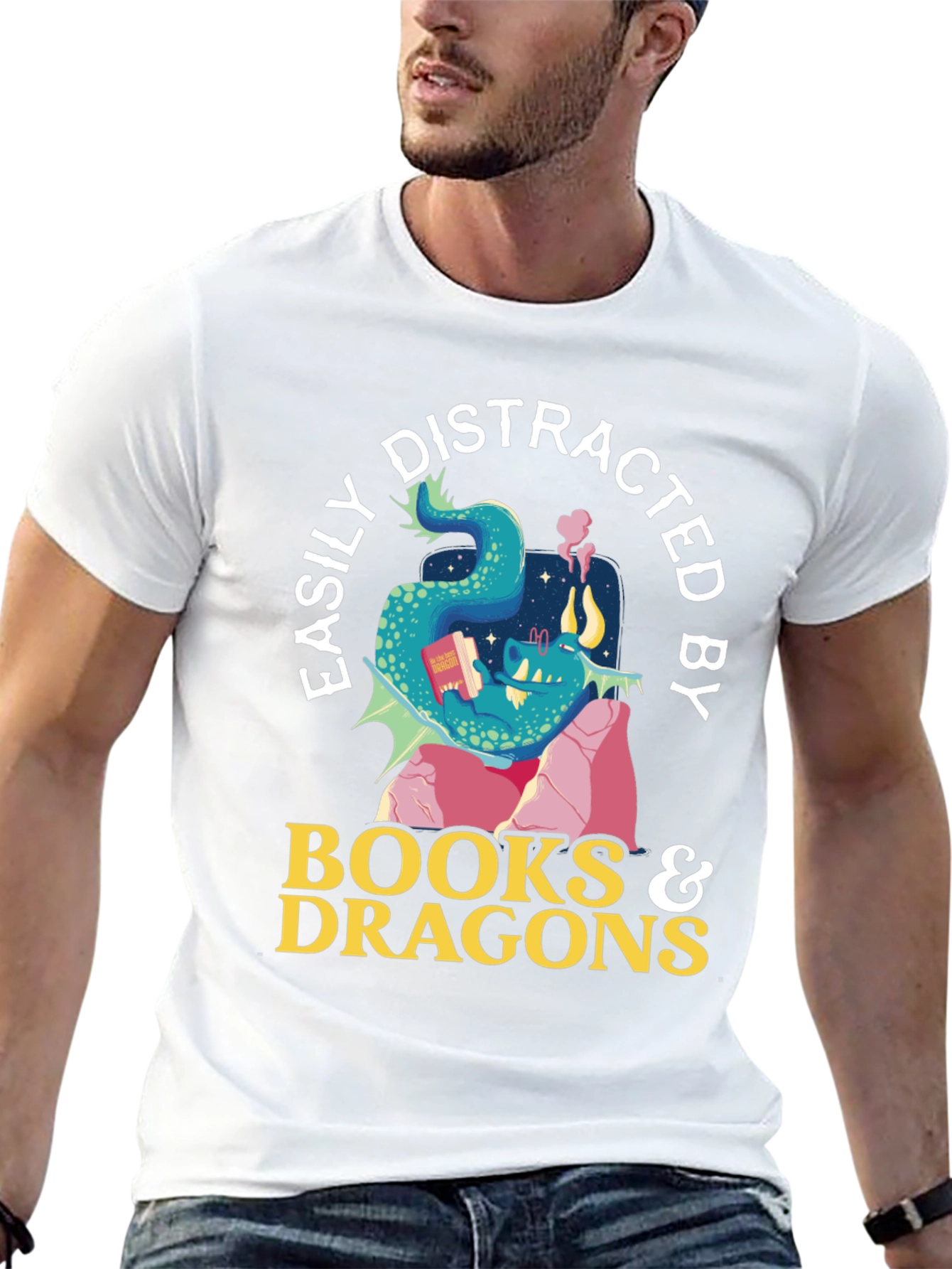 Easily Distracted by Books and Dragons T-Shirt