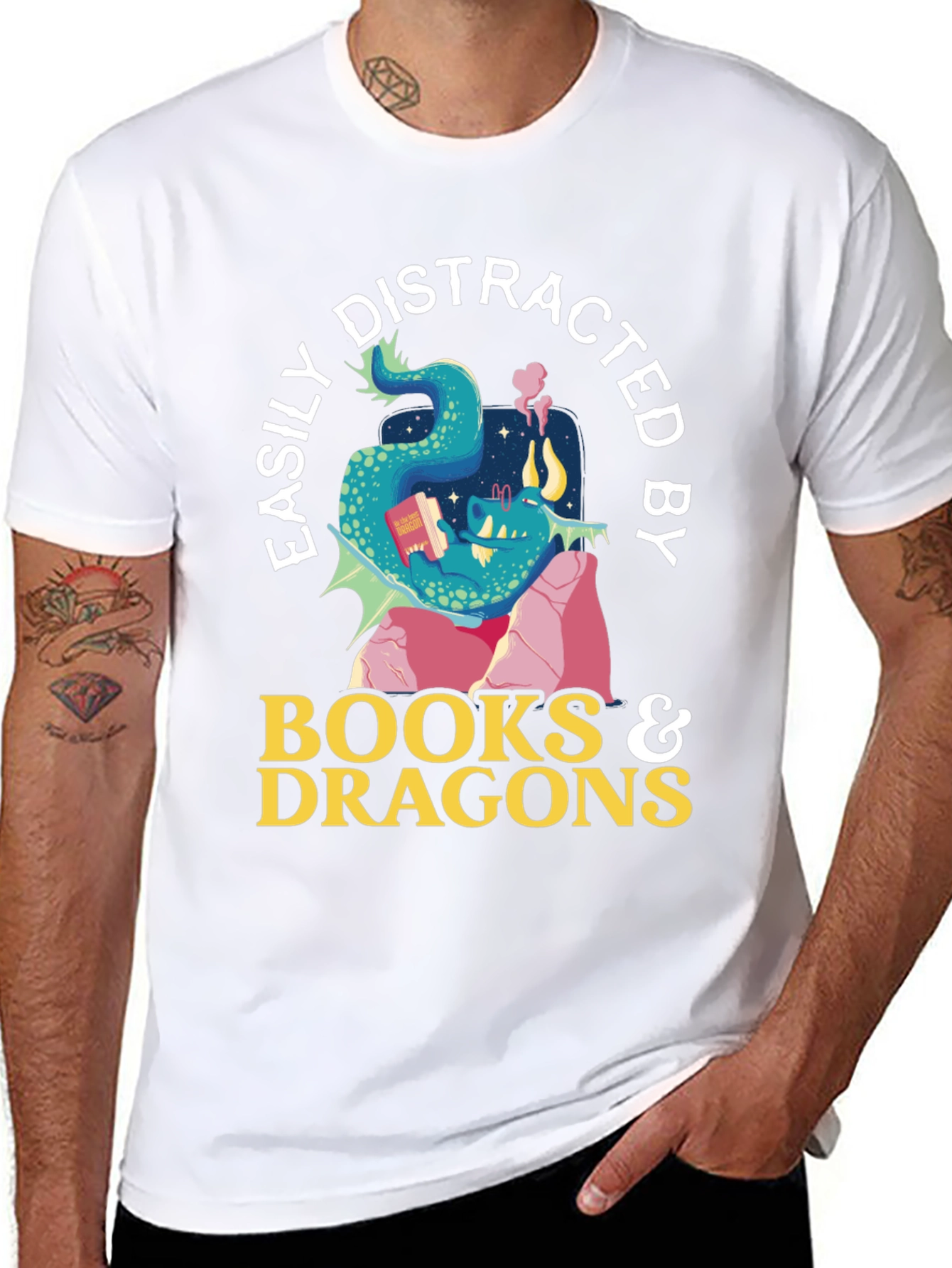 Easily Distracted by Books and Dragons T-Shirt