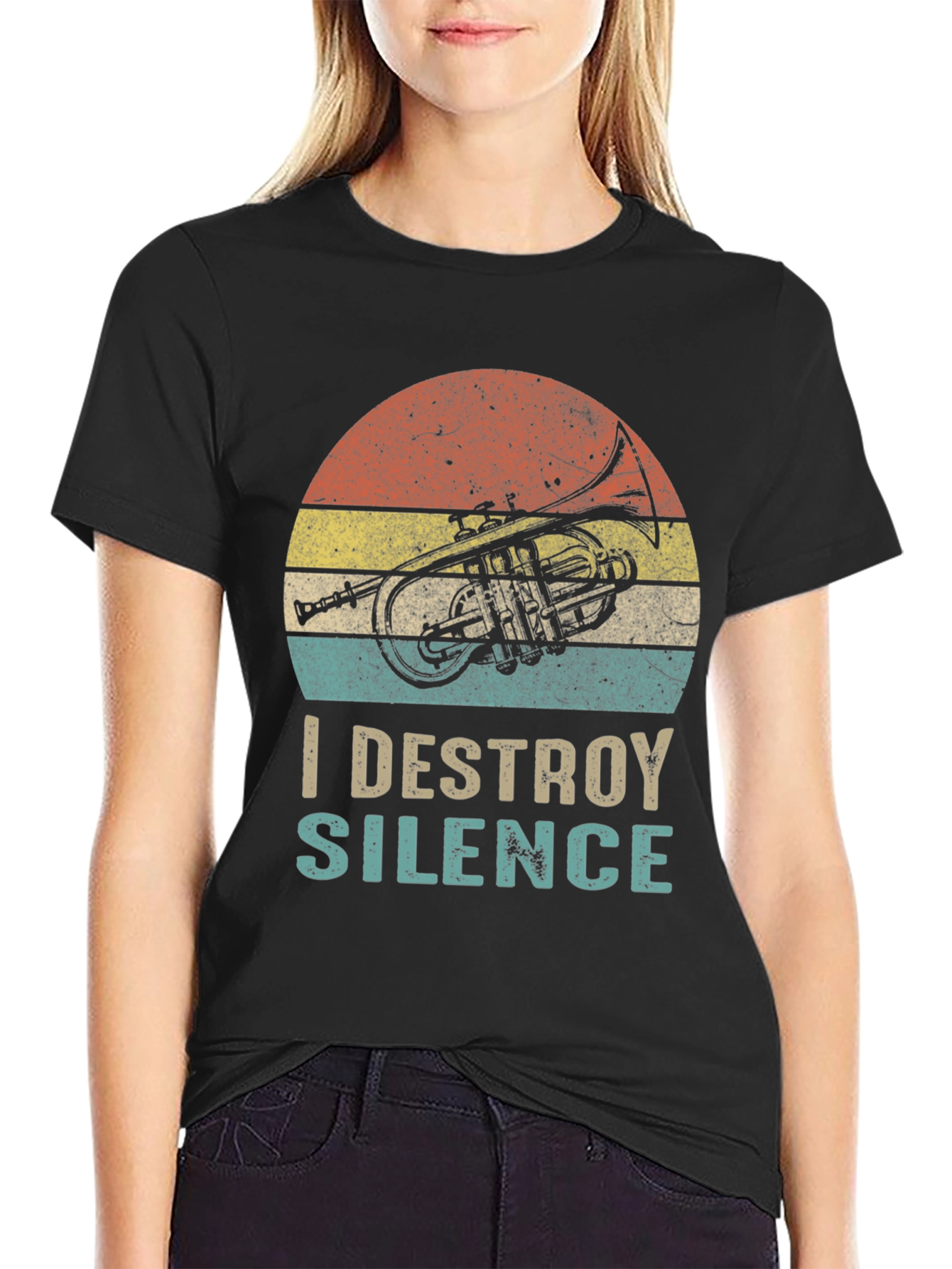 I Destroy Silence T-Shirt Trumpet Player Tee