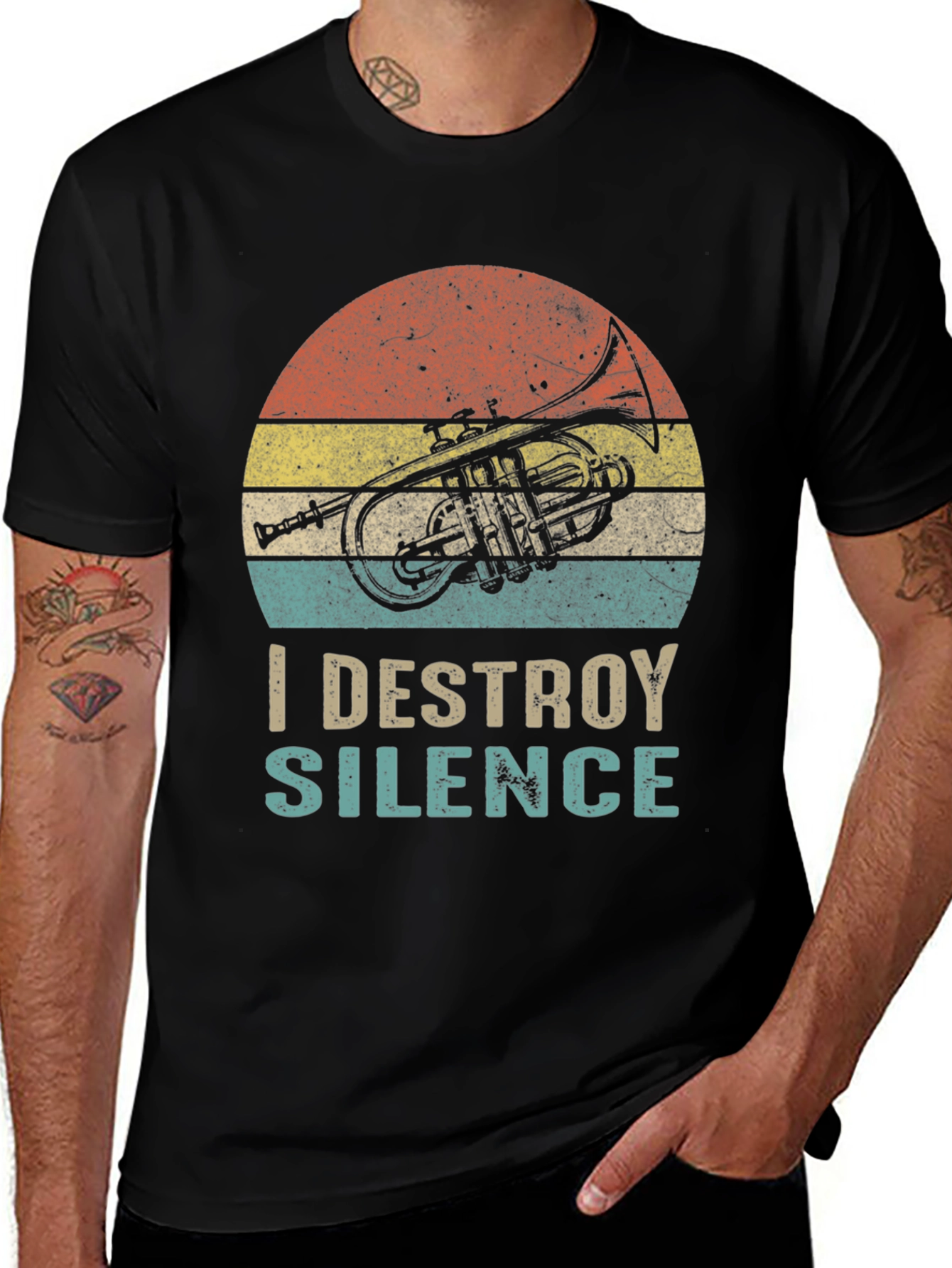 I Destroy Silence T-Shirt Trumpet Player Tee
