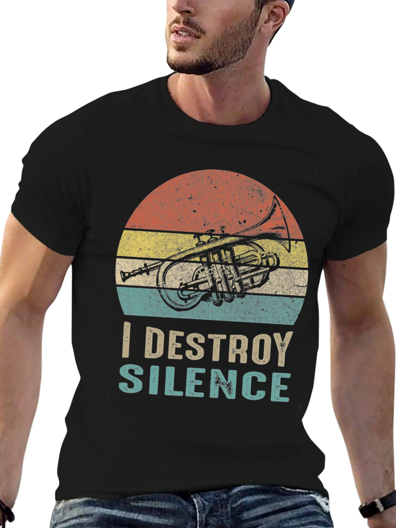 I Destroy Silence T-Shirt Trumpet Player Tee