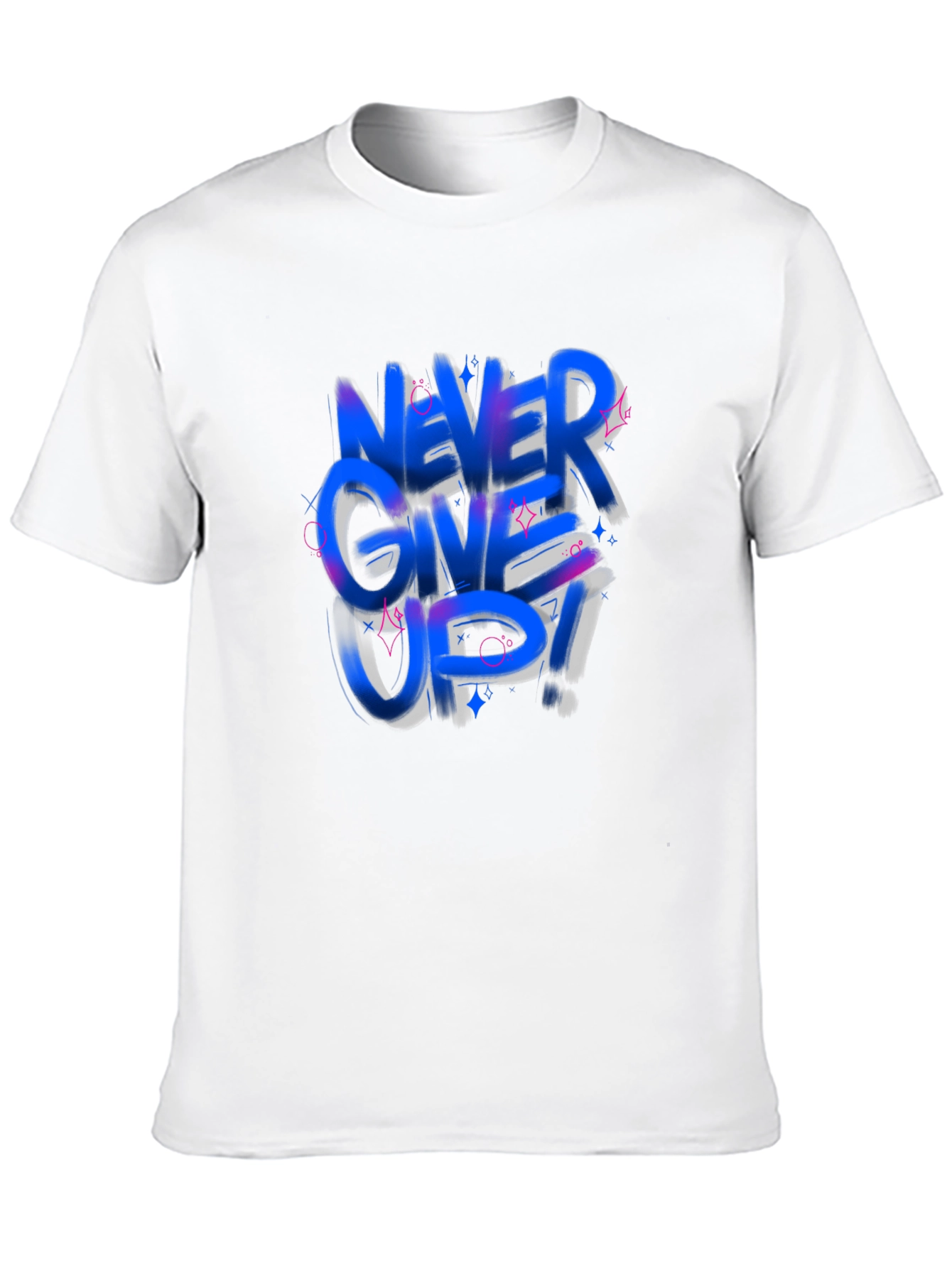 Never Give Up Graphic Tee - Trendy Black T-Shirt
