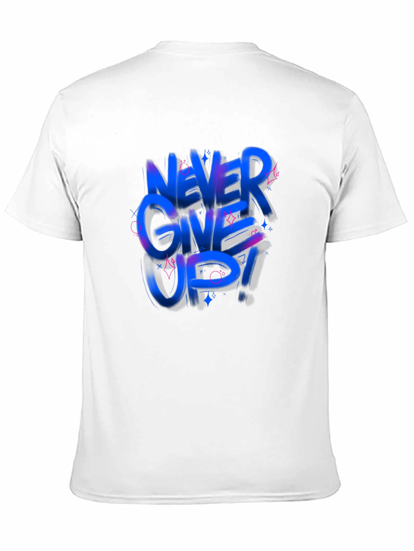 Never Give Up Graphic Tee - Trendy Black T-Shirt