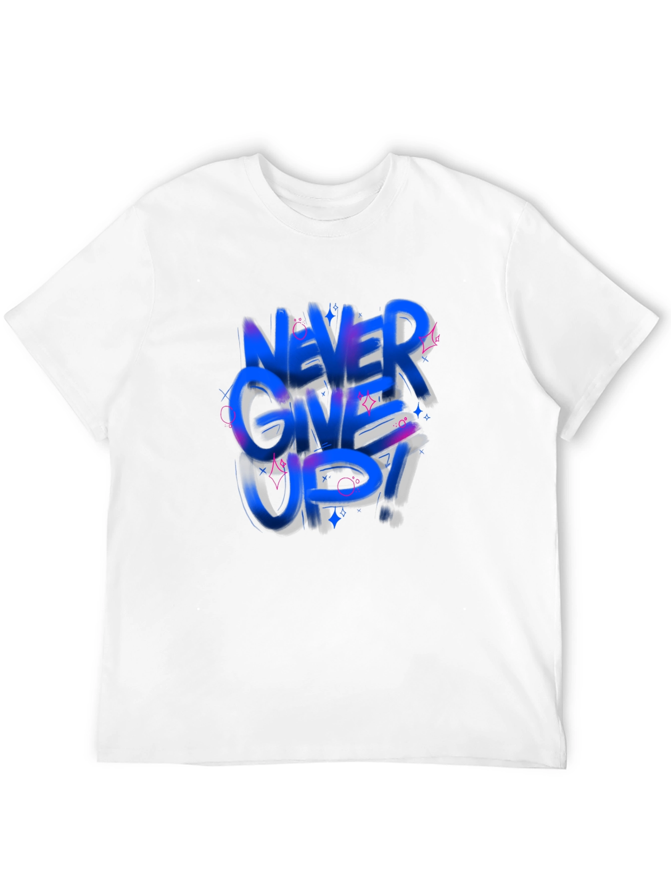 Never Give Up Graphic Tee - Trendy Black T-Shirt