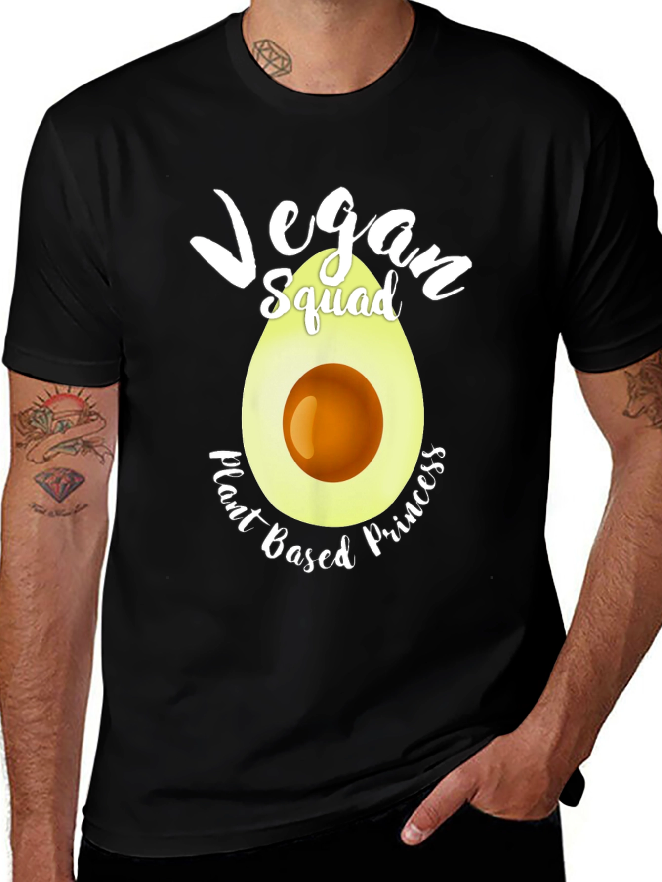 Vegan Squad Avocado Graphic T-Shirt