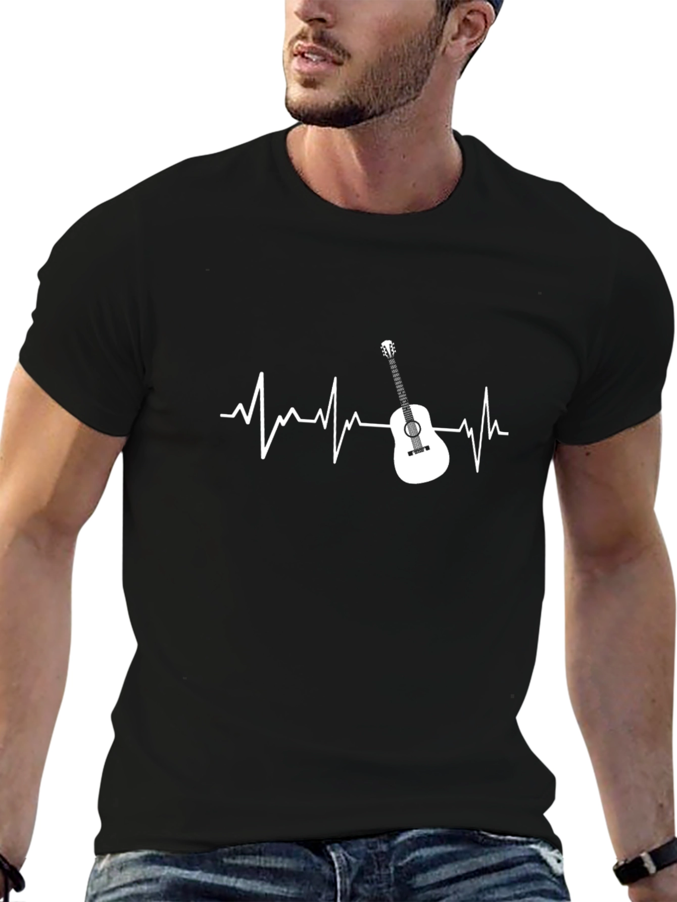 Guitar Heartbeat T-Shirt - Music Lover Tee