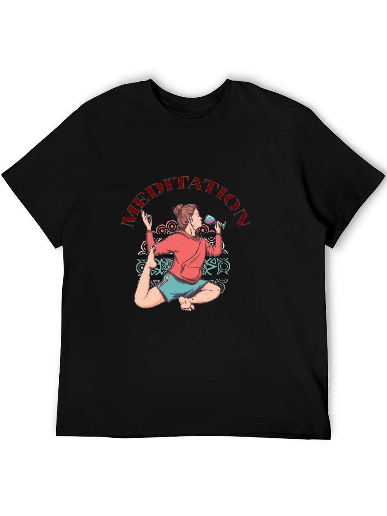 Meditative Yoga Wine Lover T-Shirt