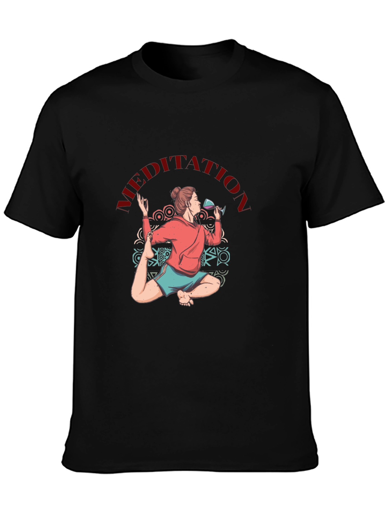 Meditative Yoga Wine Lover T-Shirt