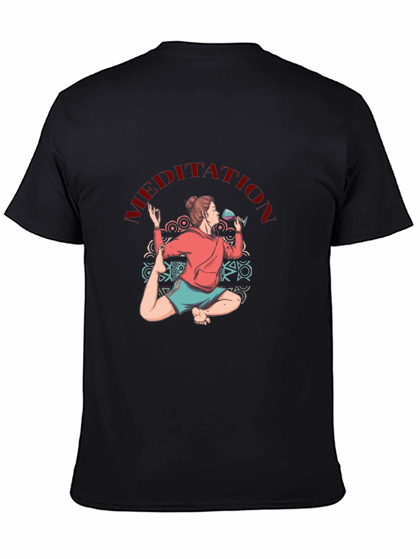Meditative Yoga Wine Lover T-Shirt