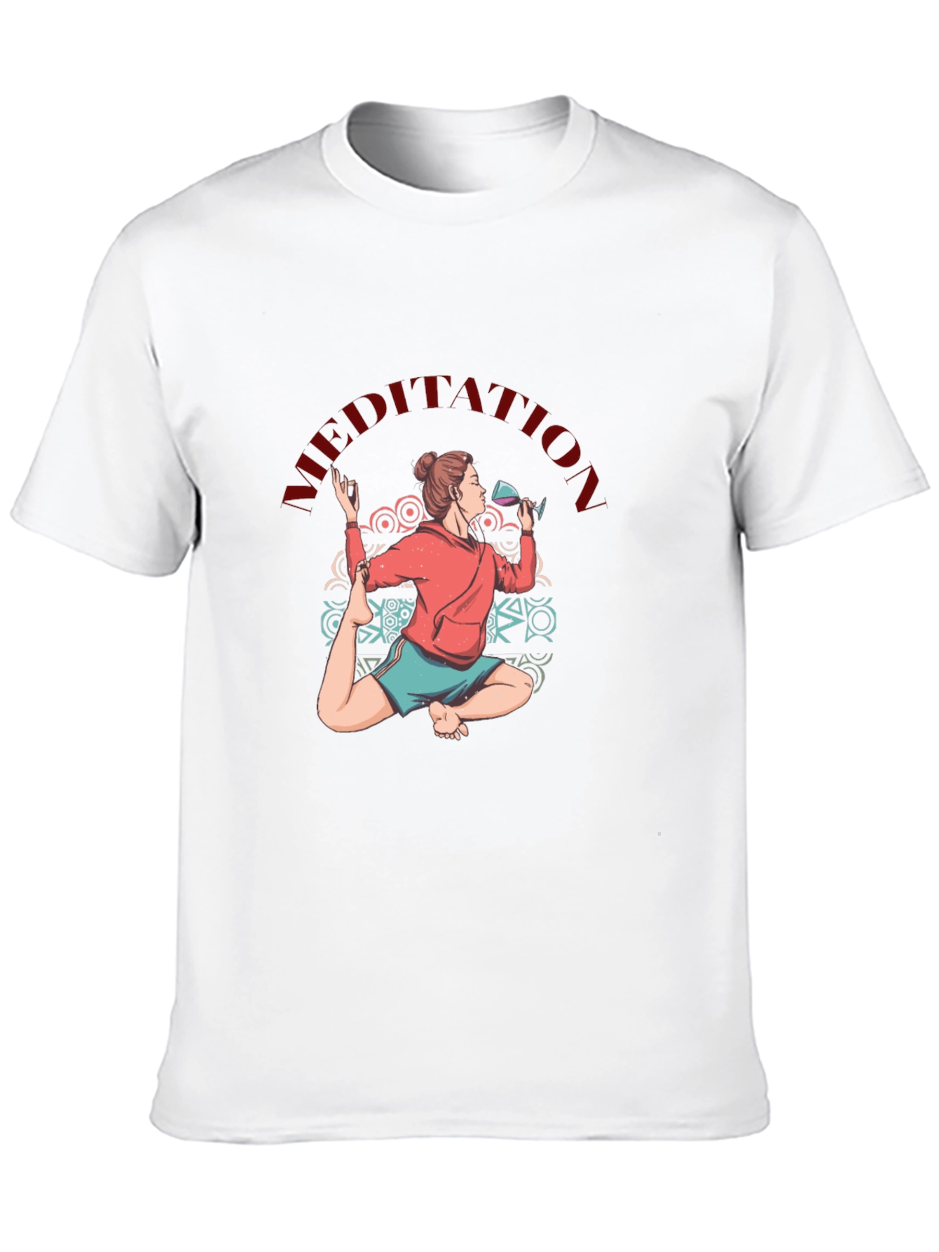 Meditative Yoga Wine Lover T-Shirt
