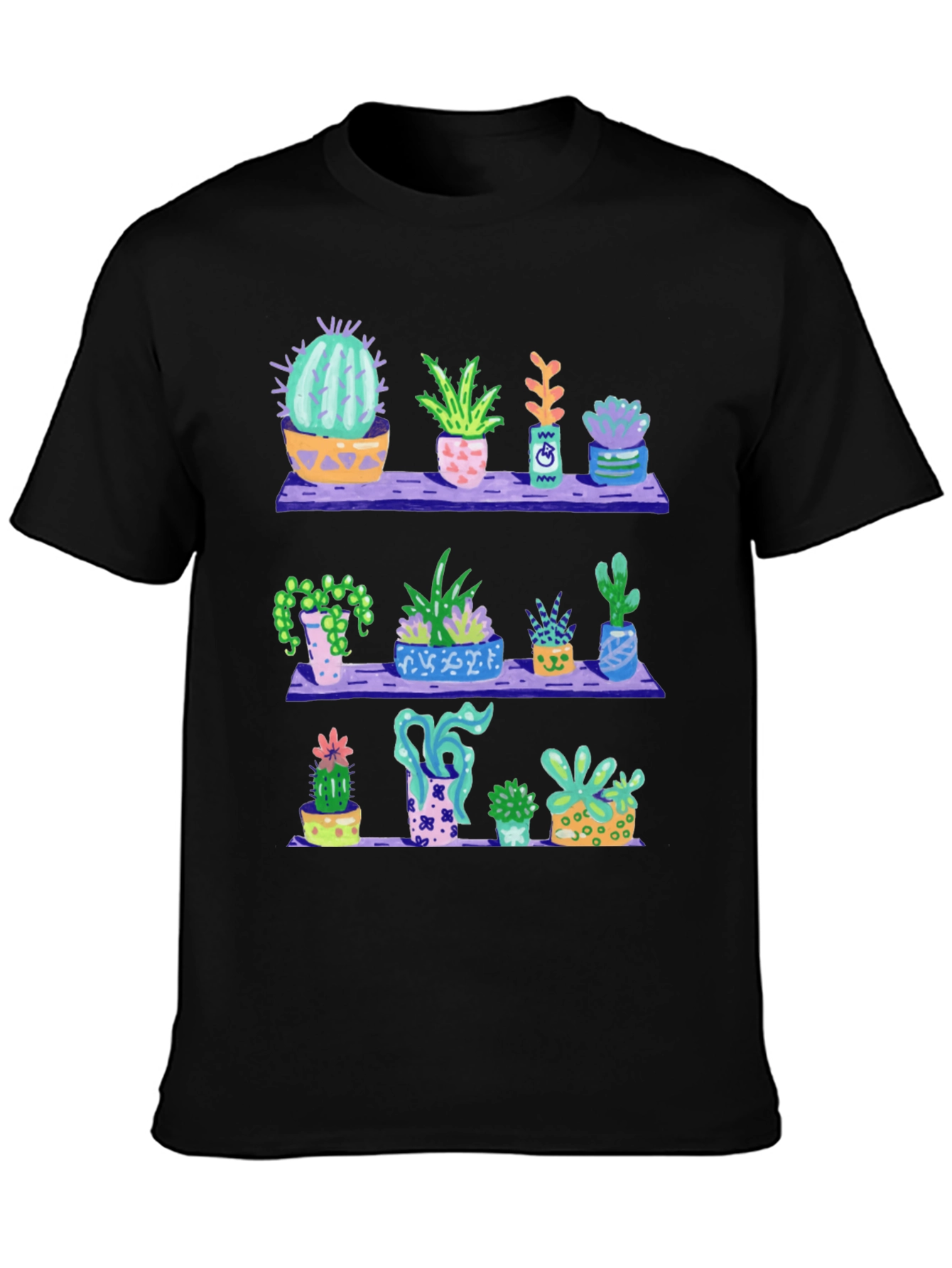 Cactus Shelf T-Shirt - Trendy Plant Lover Tee