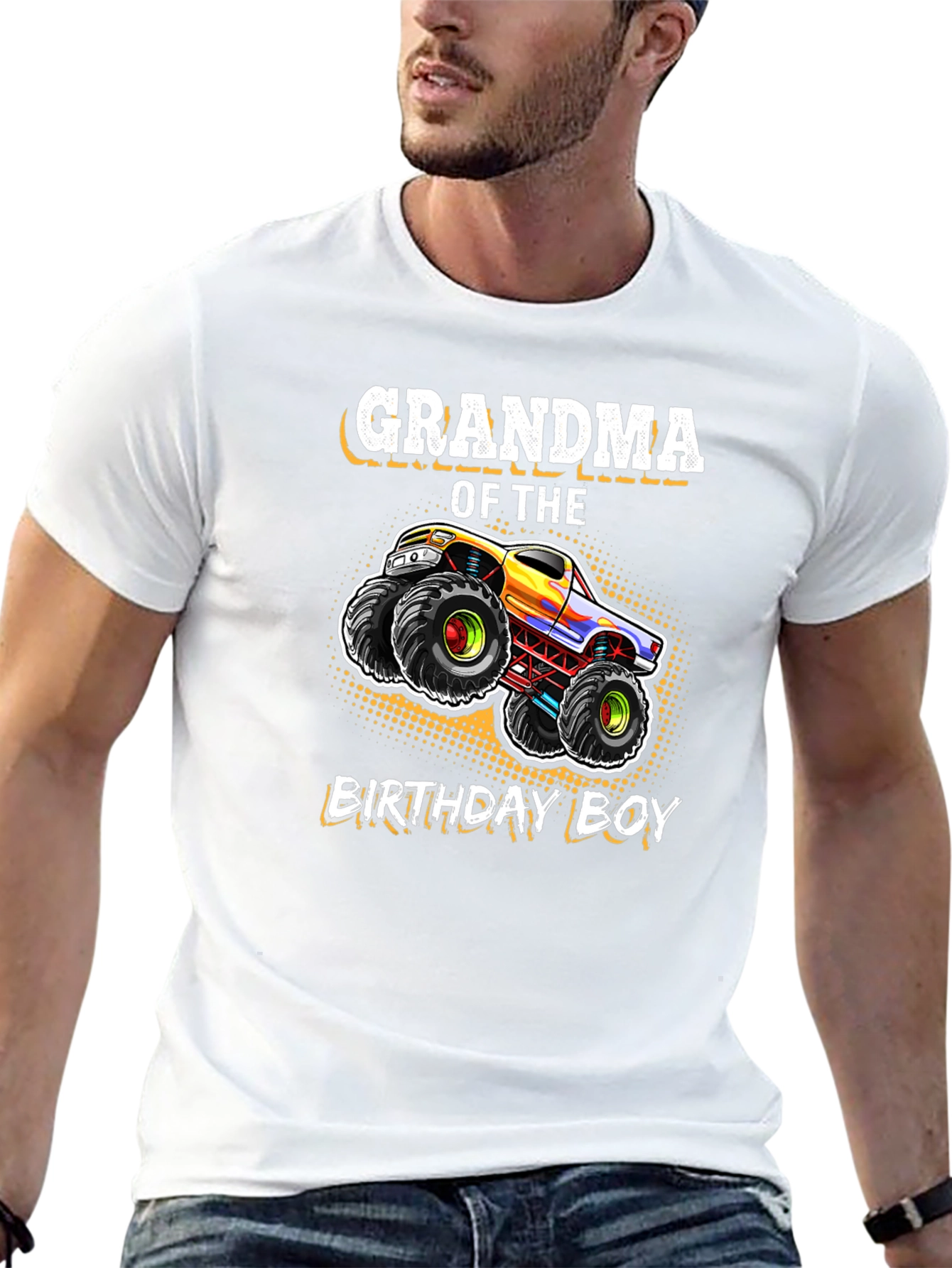 Grandma of the Birthday Boy Monster Truck T-Shirt