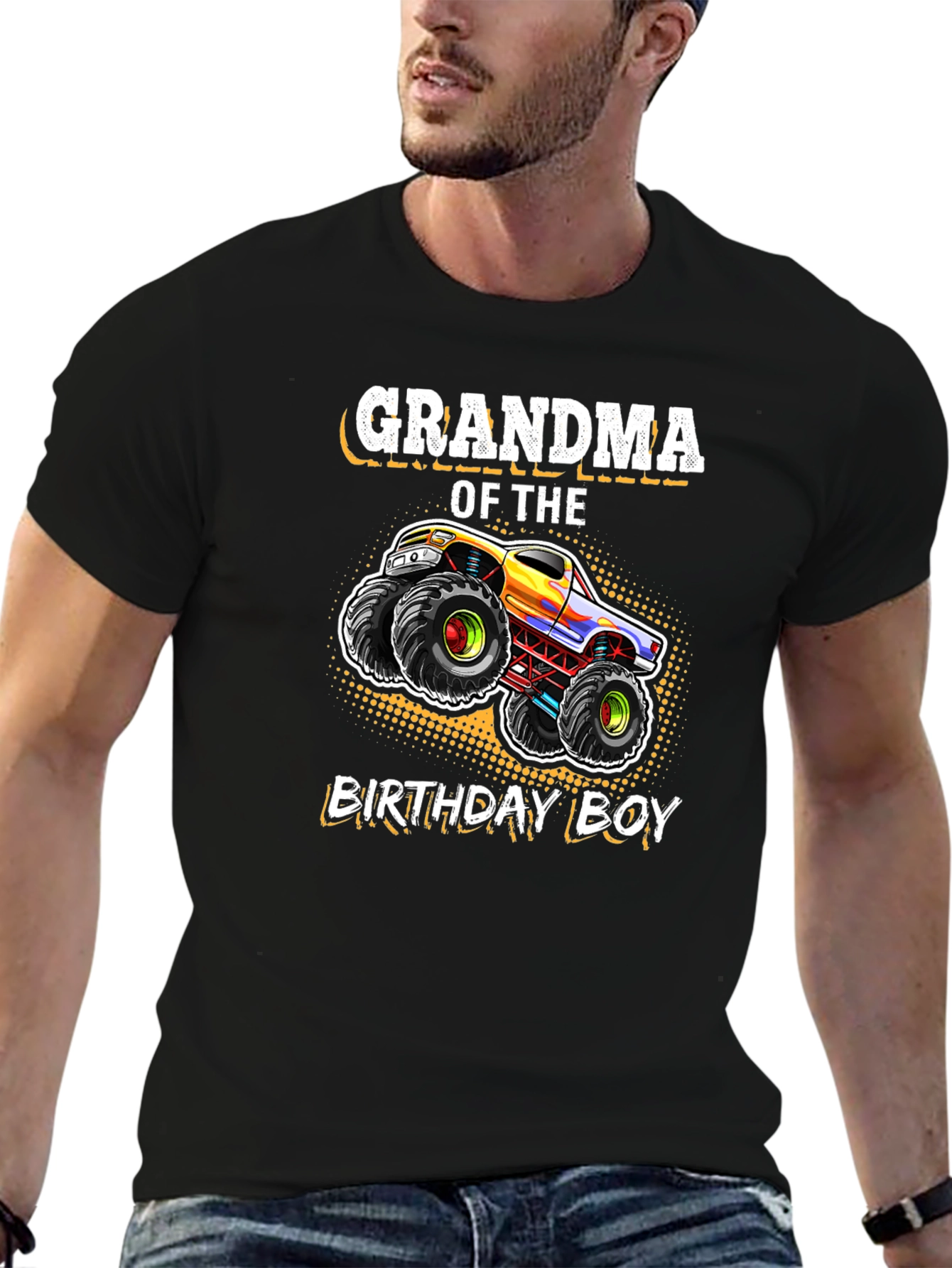 Grandma of the Birthday Boy Monster Truck T-Shirt