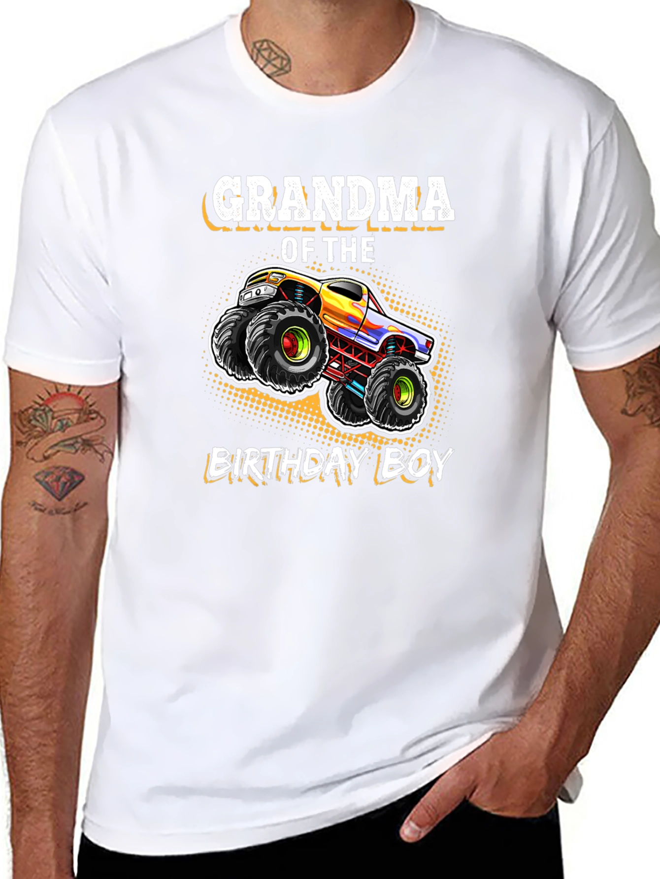 Grandma of the Birthday Boy Monster Truck T-Shirt