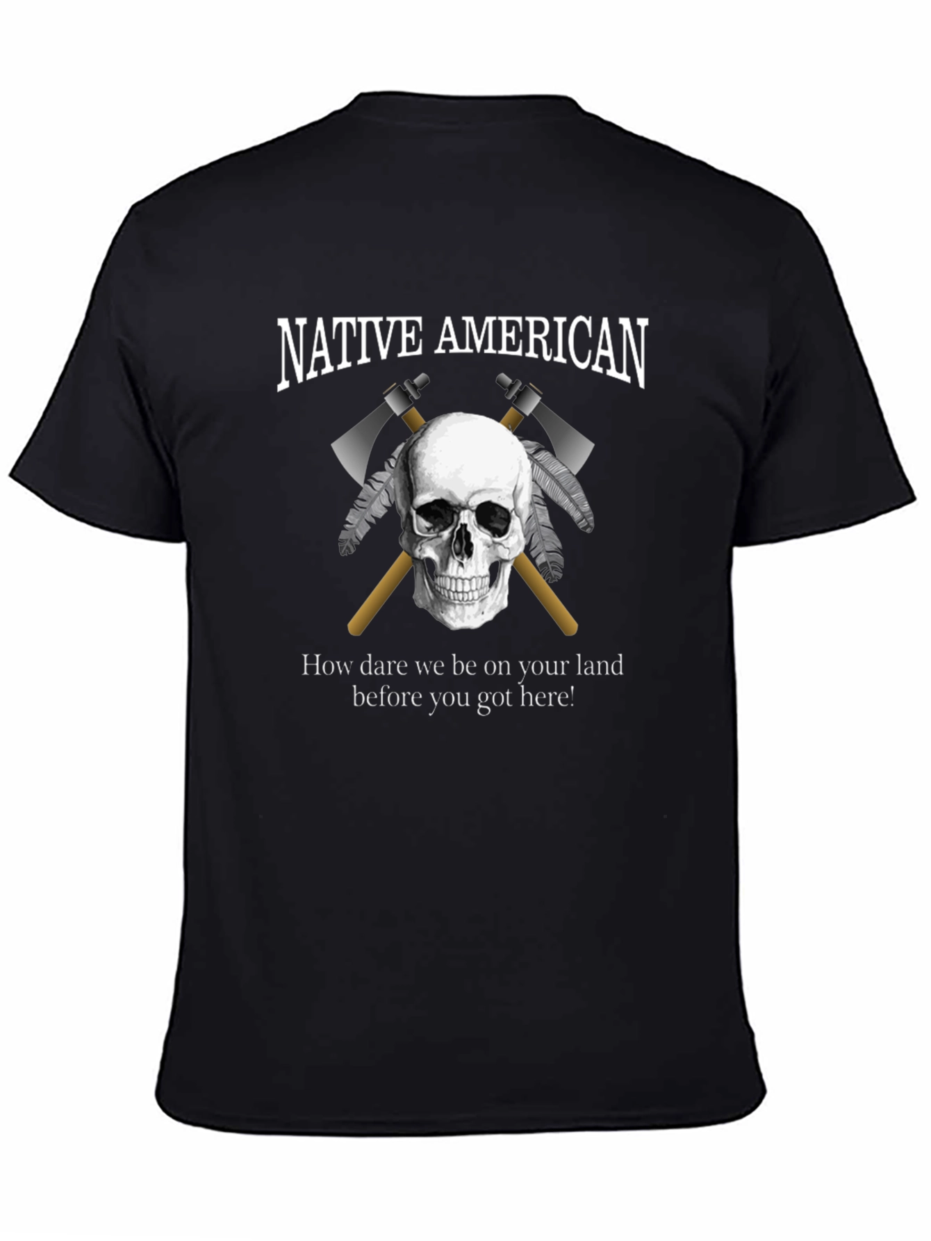 Native American Skull T-Shirt: Land Rights Design