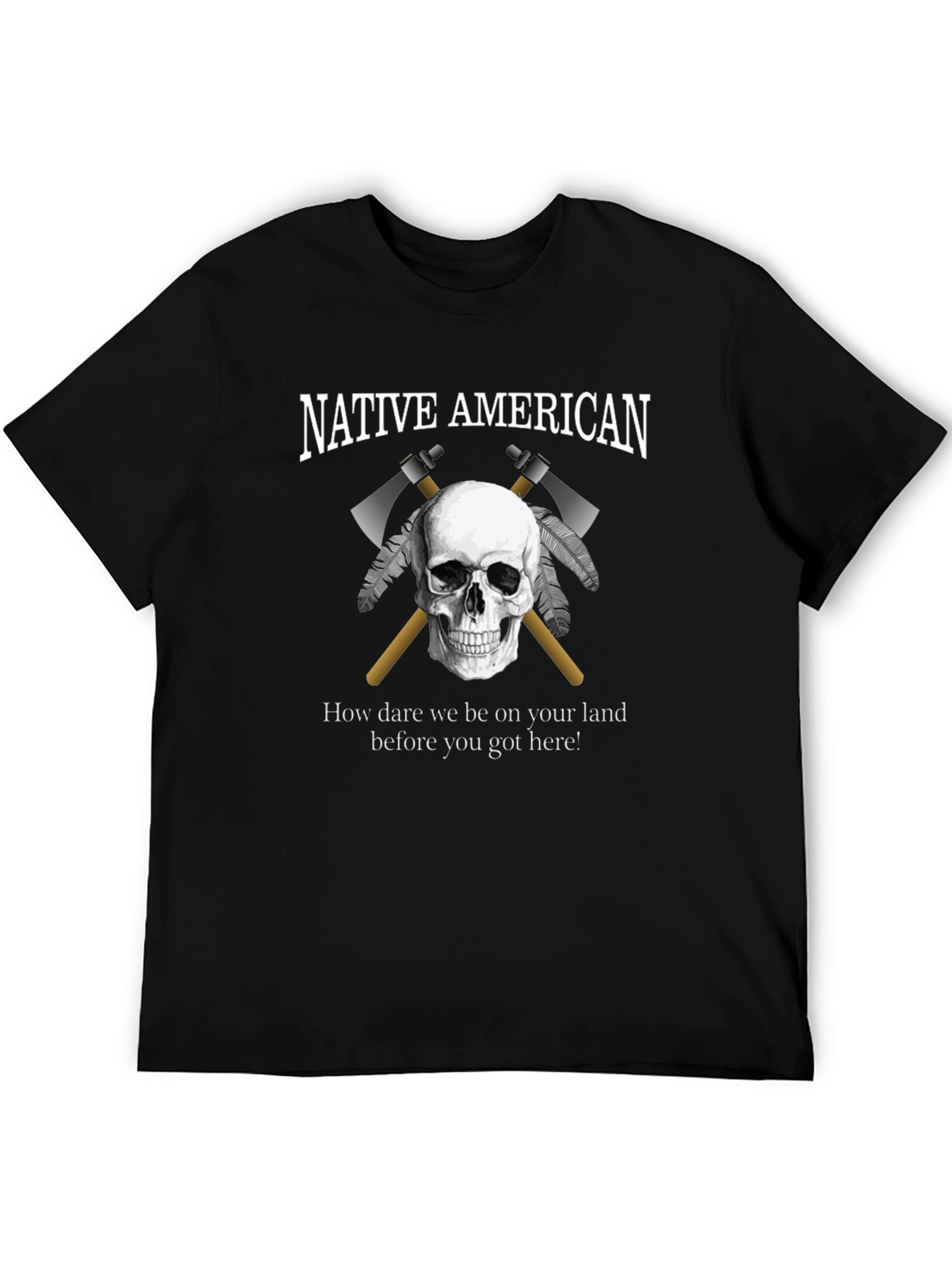 Native American Skull T-Shirt: Land Rights Design