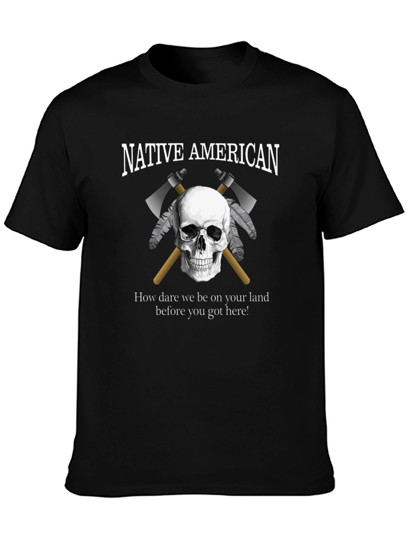 Native American Skull T-Shirt: Land Rights Design