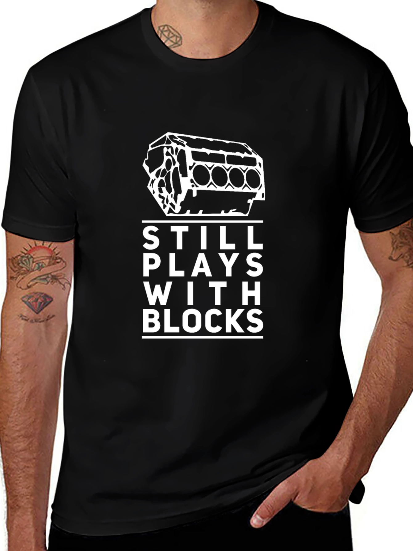 Still Plays With Blocks T-Shirt - Automotive Enthusiast Gift