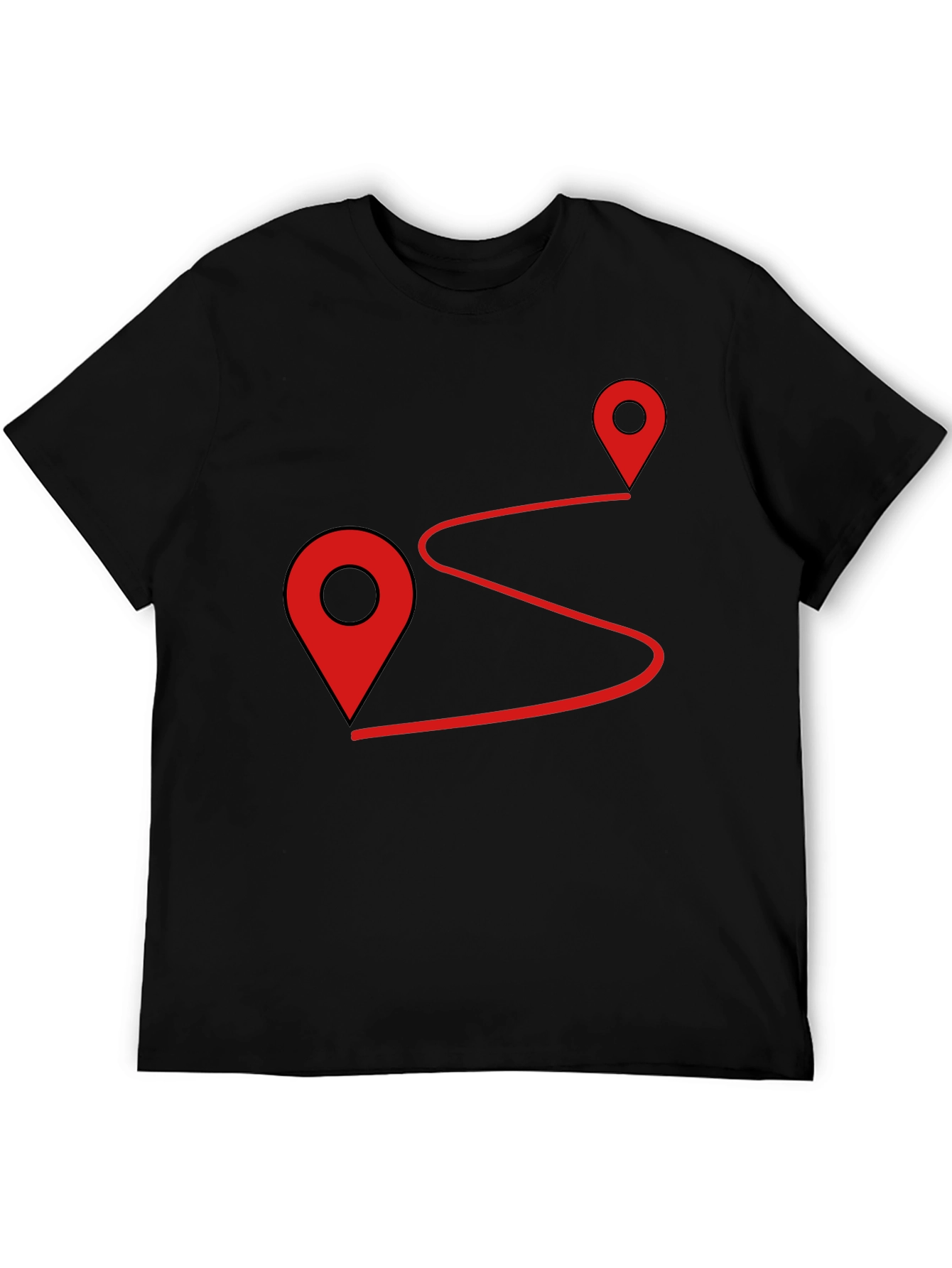 Route Finder Graphic Tee - Black Cotton Shirt