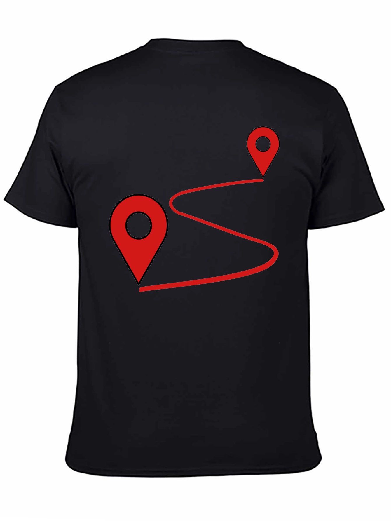 Route Finder Graphic Tee - Black Cotton Shirt