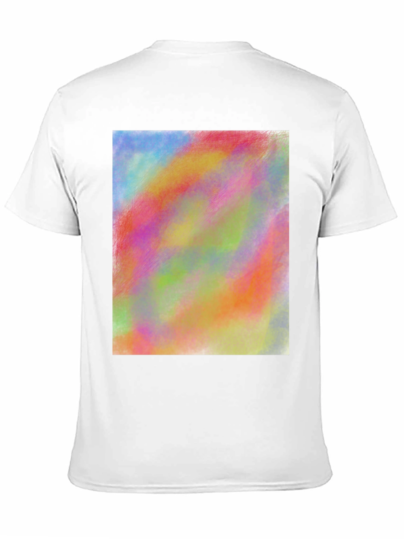 Vibrant Abstract Art Print Black Tee Shirt