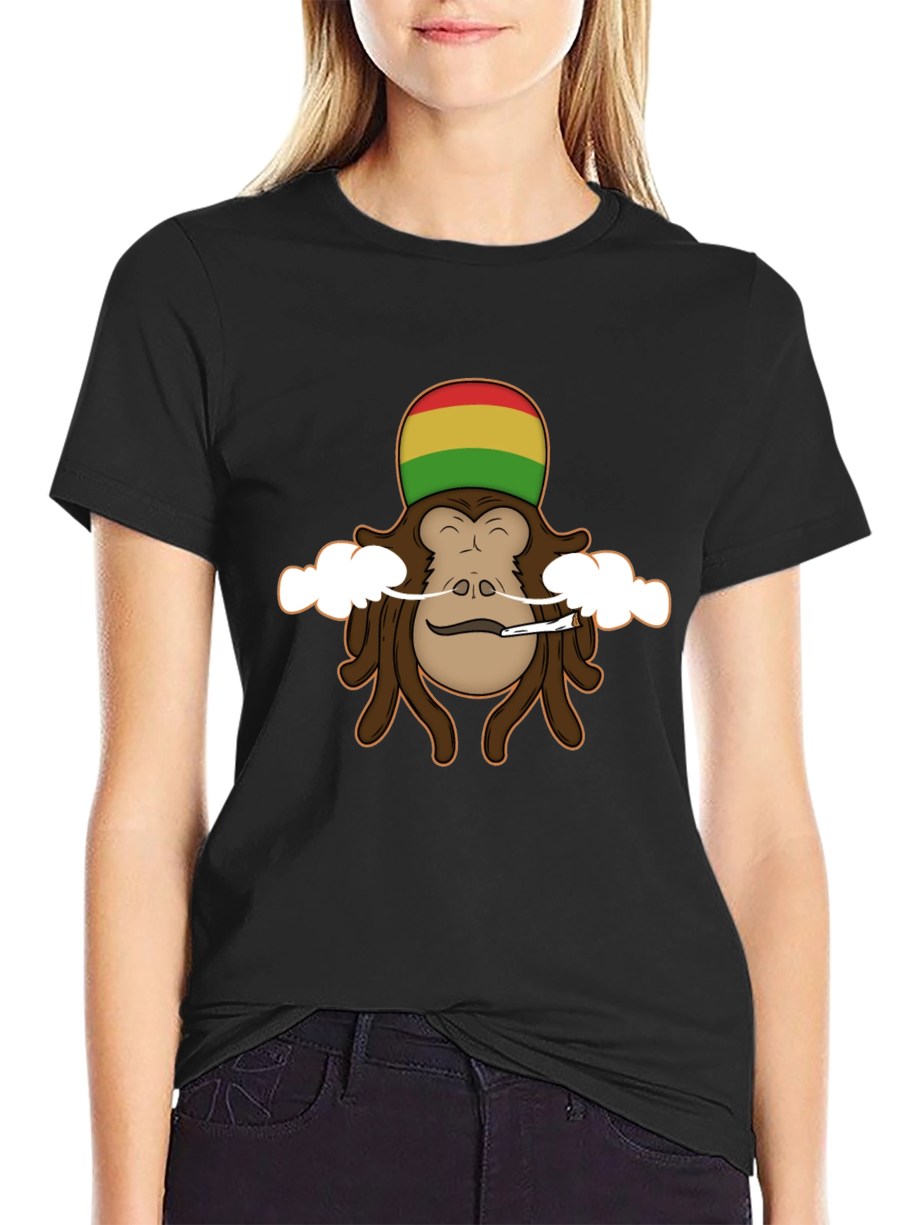 Rasta Monkey Graphic Tee - Cool Novelty Shirt