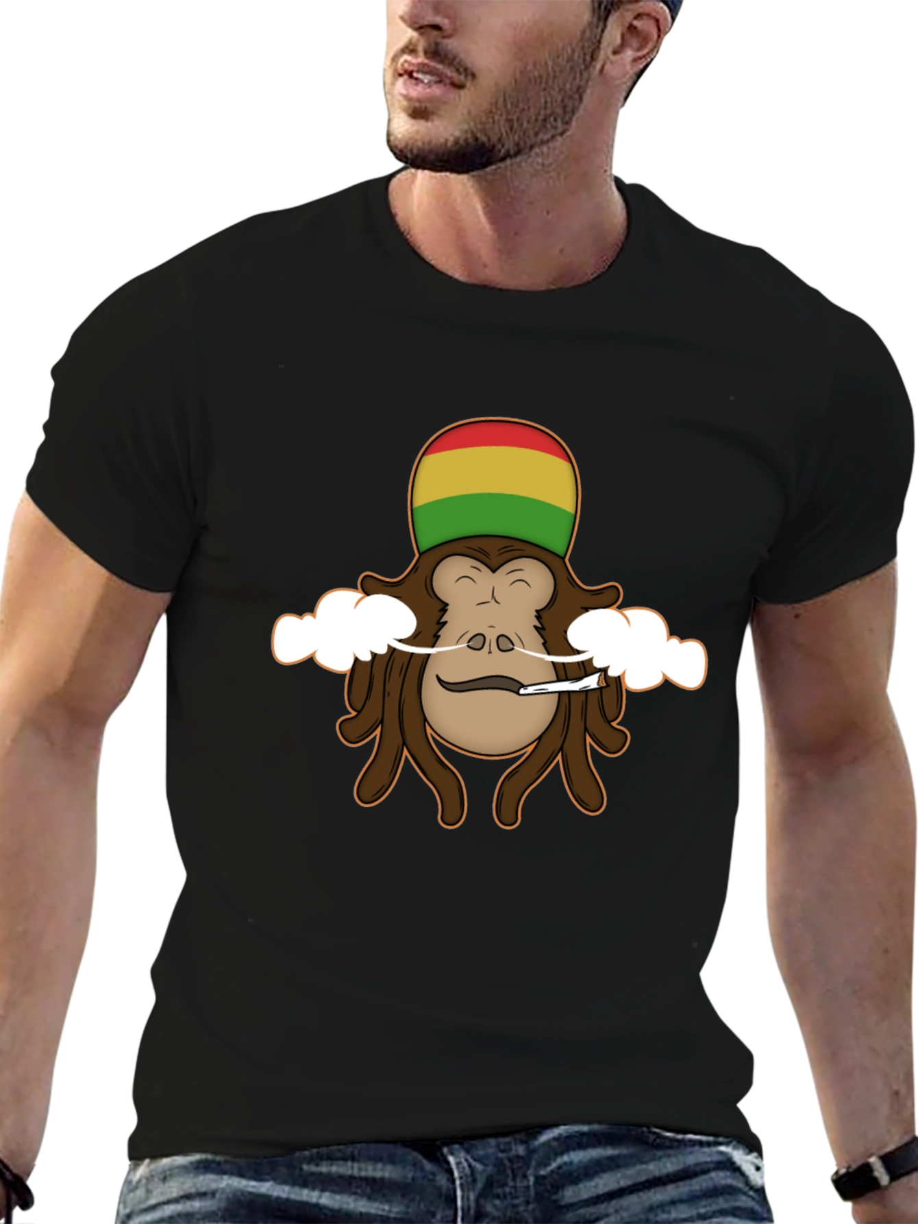 Rasta Monkey Graphic Tee - Cool Novelty Shirt