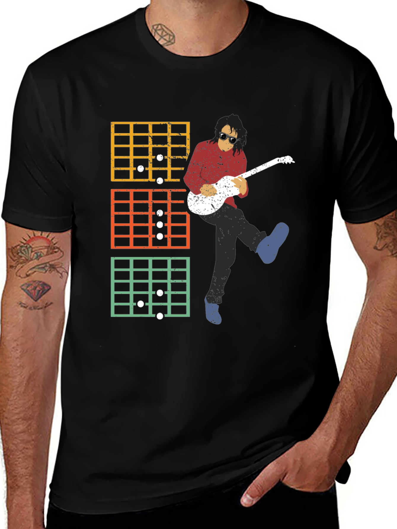 Guitar Chords Graphic Tee - Black Unisex T-Shirt