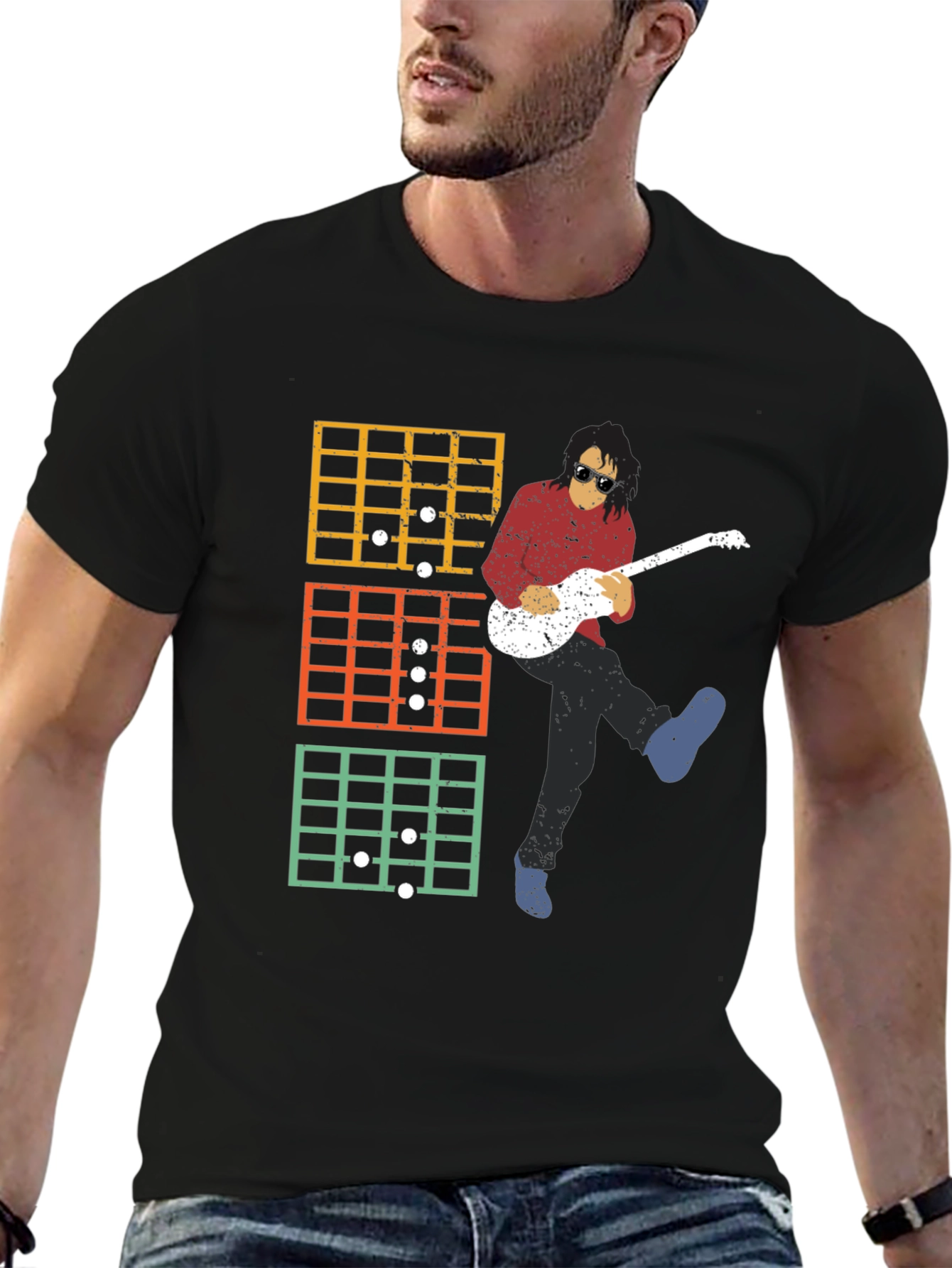 Guitar Chords Graphic Tee - Black Unisex T-Shirt