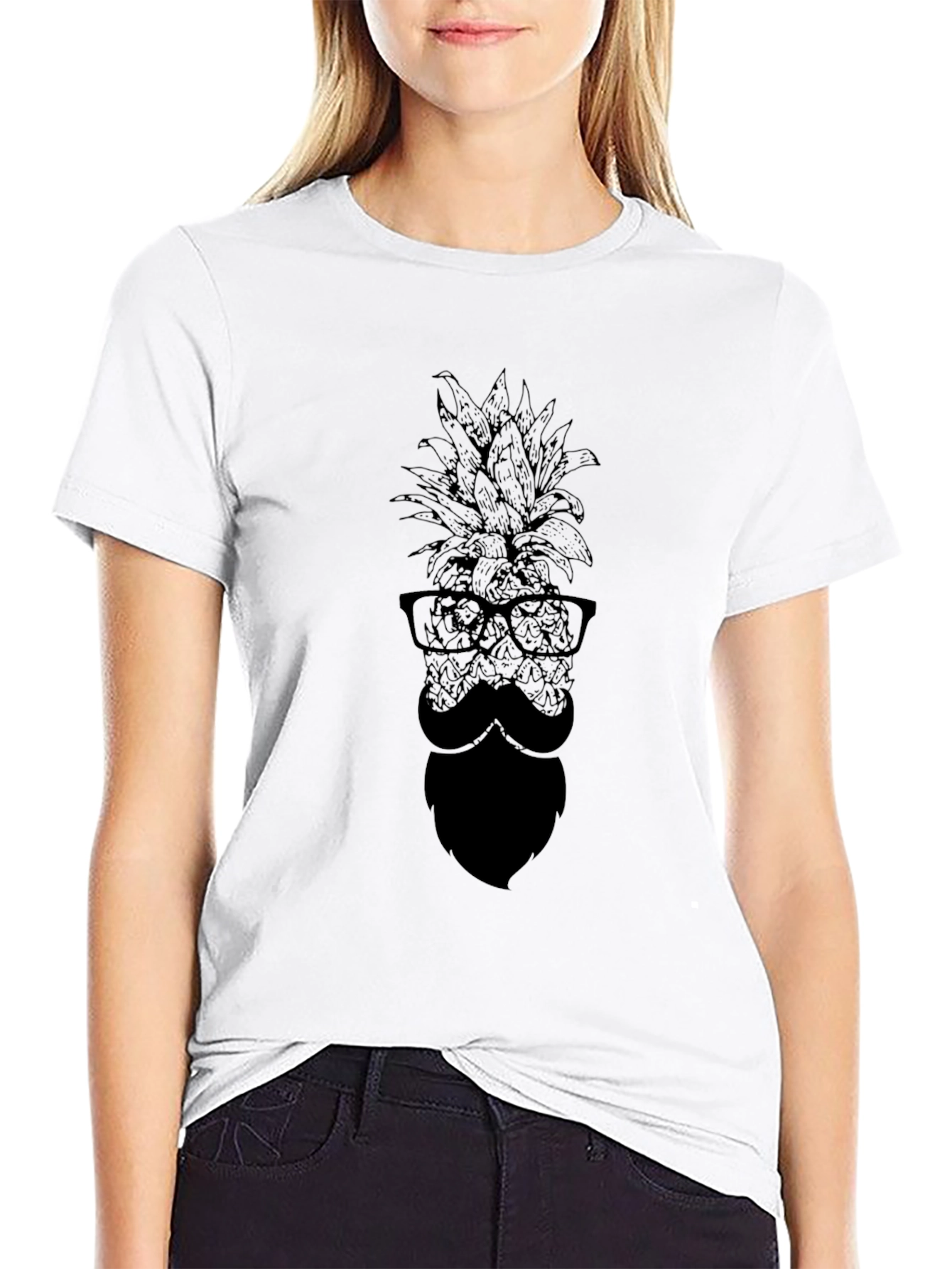 Mens Black Pineapple Graphic Tee