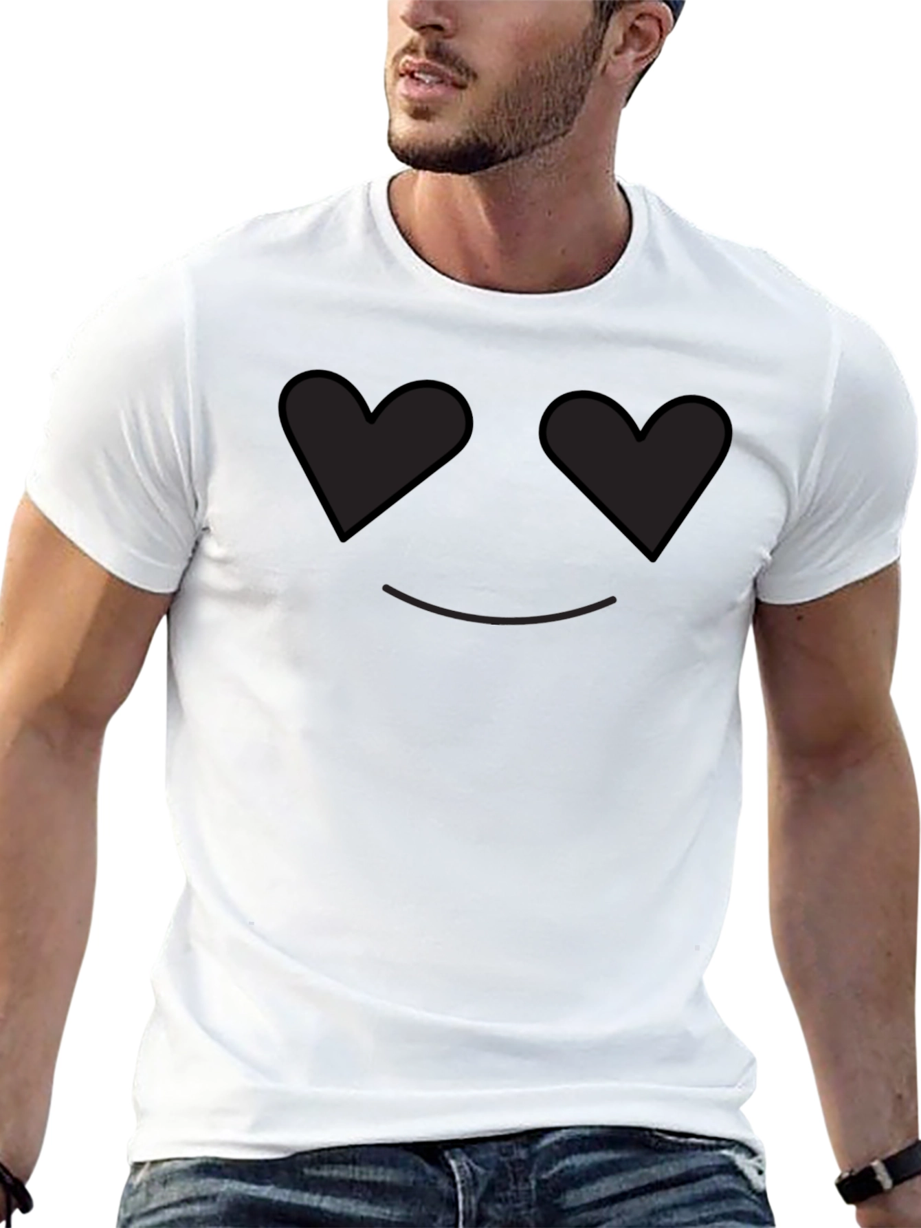 Heart Eyes Emoji T-Shirt -  Black