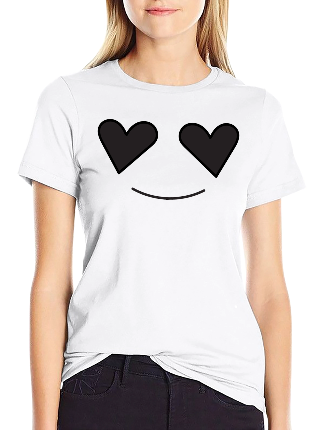 Heart Eyes Emoji T-Shirt -  Black