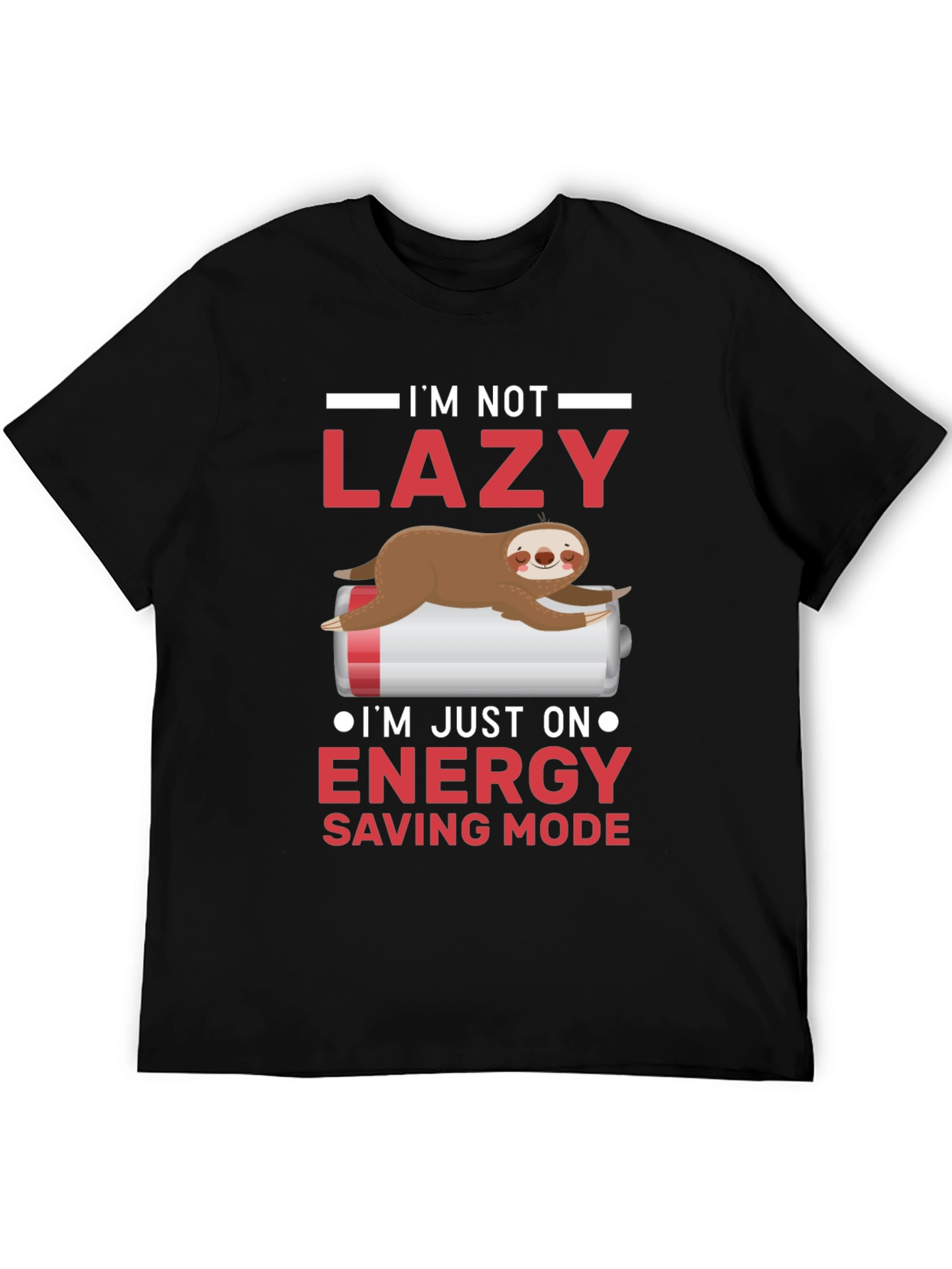 Lazy Sloth Energy Saving Mode Funny T-Shirt