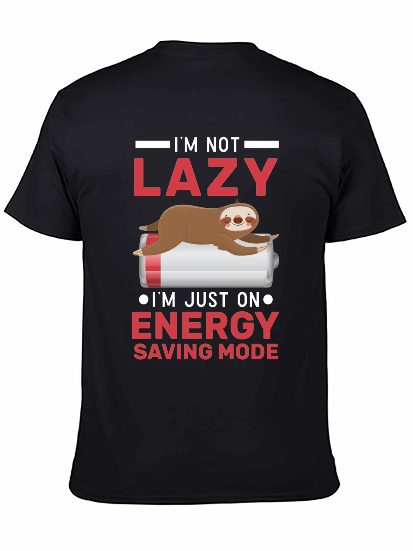 Lazy Sloth Energy Saving Mode Funny T-Shirt