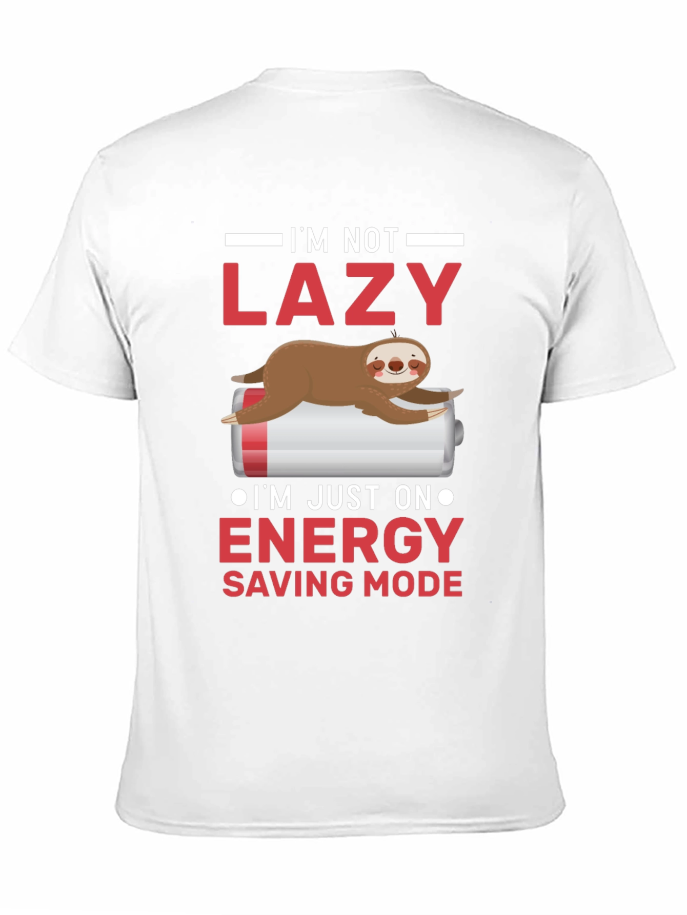 Lazy Sloth Energy Saving Mode Funny T-Shirt
