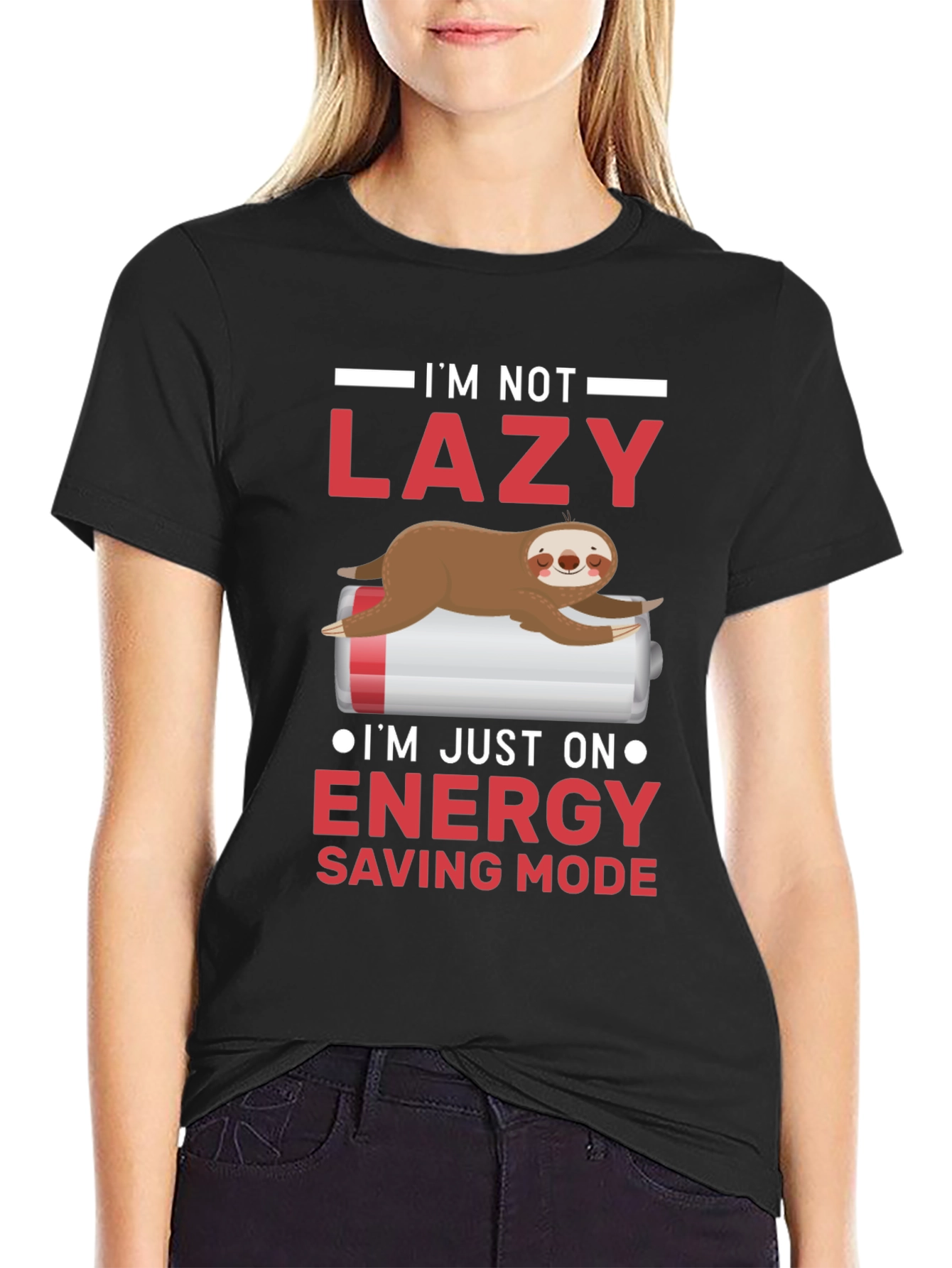 Lazy Sloth Energy Saving Mode Funny T-Shirt