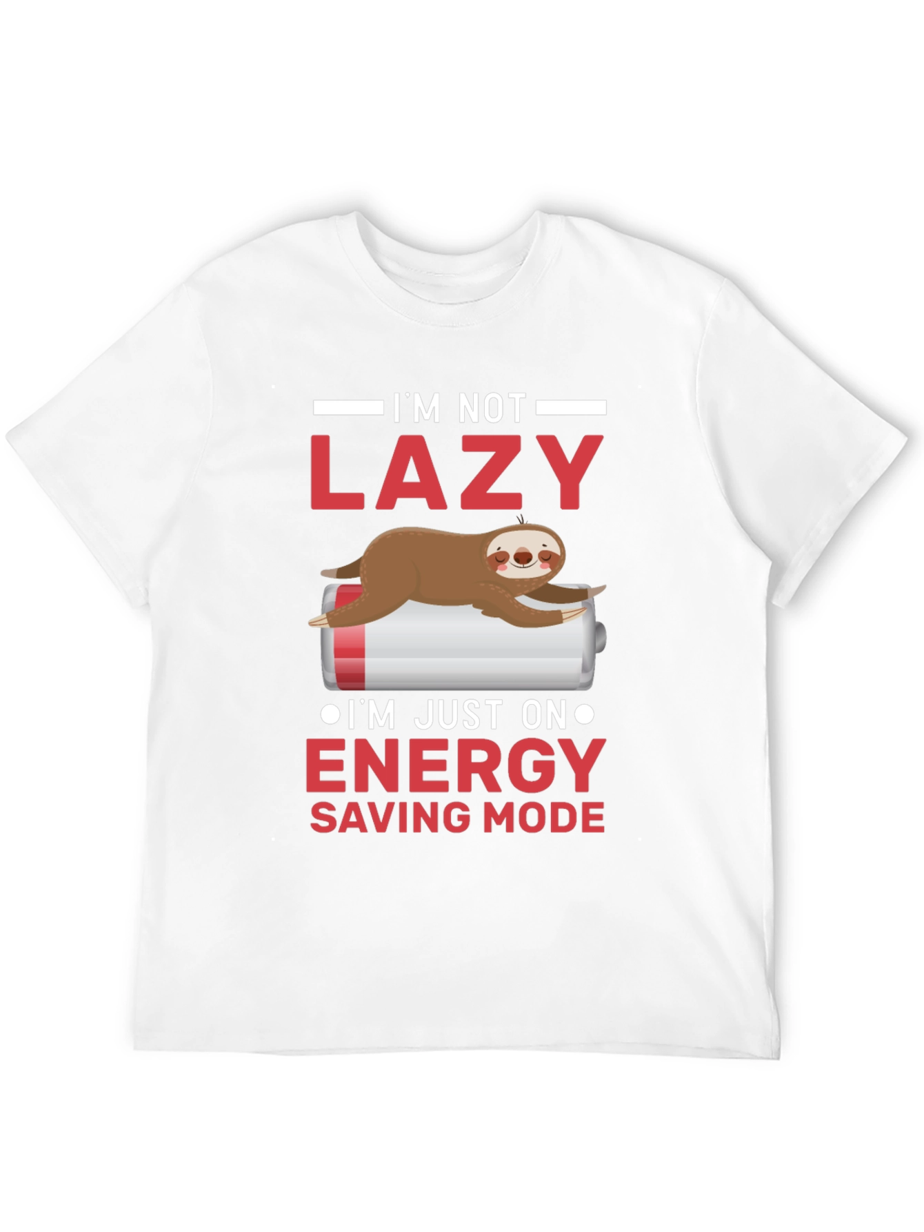 Lazy Sloth Energy Saving Mode Funny T-Shirt