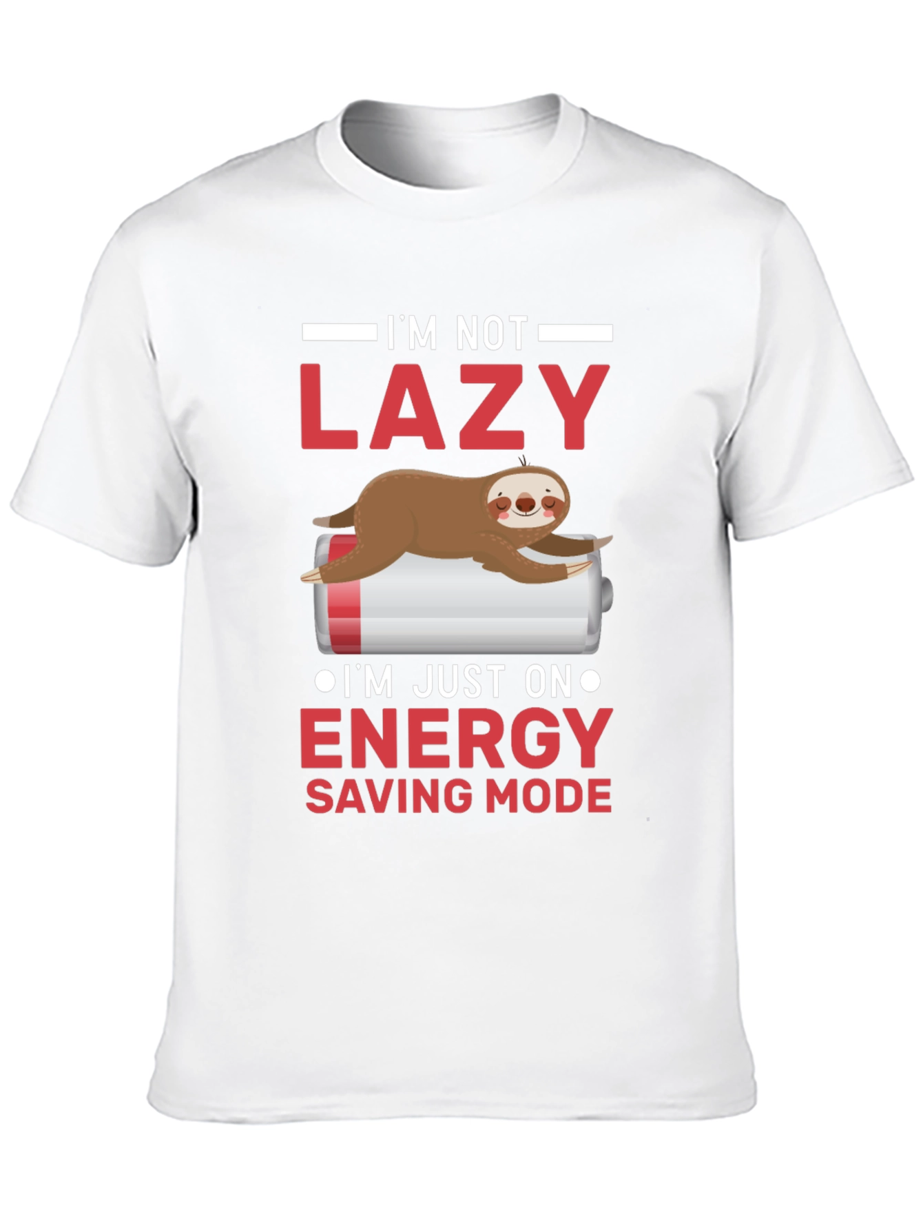 Lazy Sloth Energy Saving Mode Funny T-Shirt