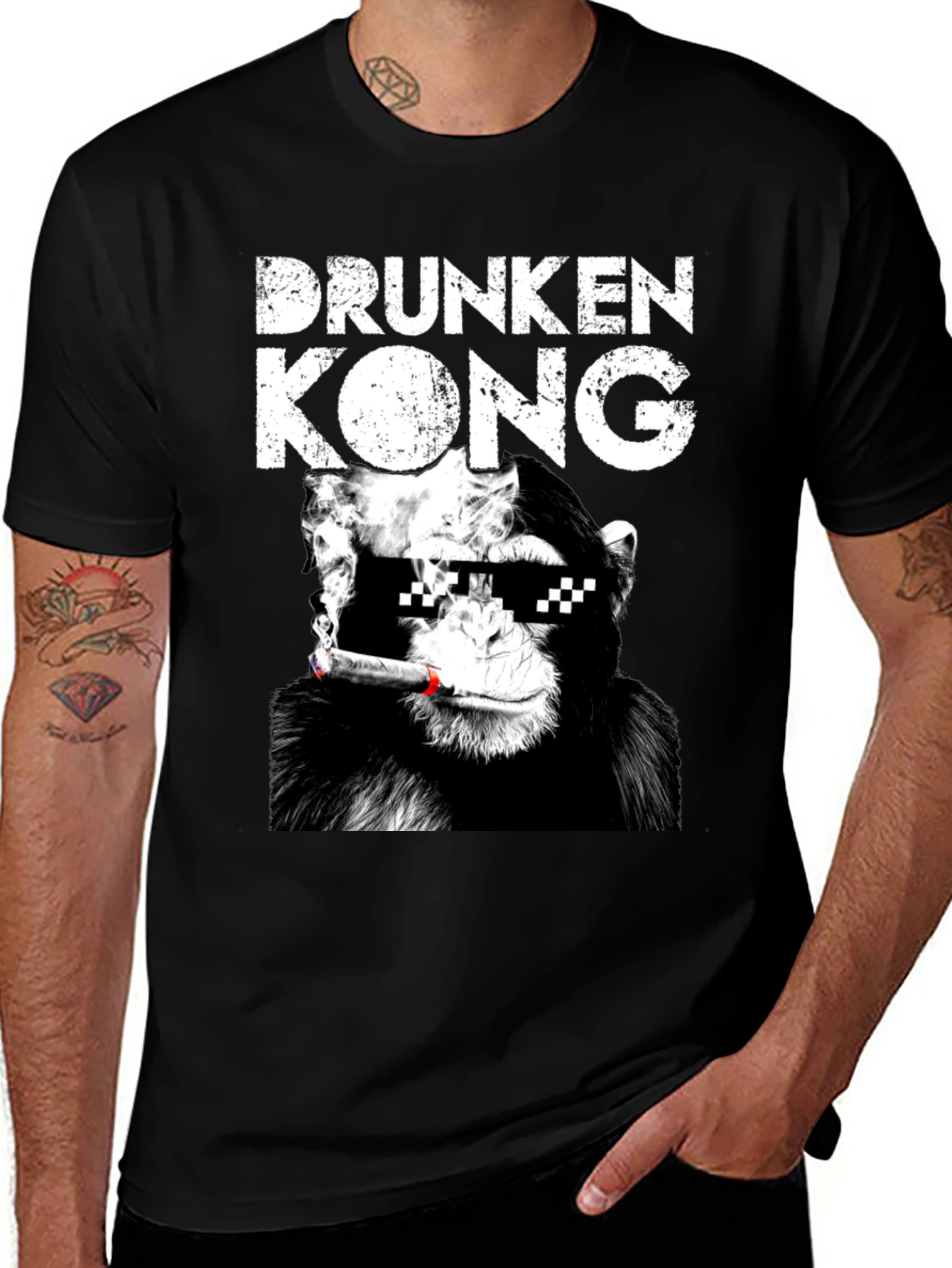 Drunken Kong Graphic Tee - Funny Monkey T-Shirt