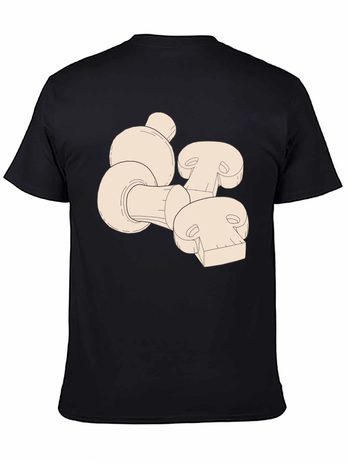 Mushroom Graphic Print Mens Black T-Shirt
