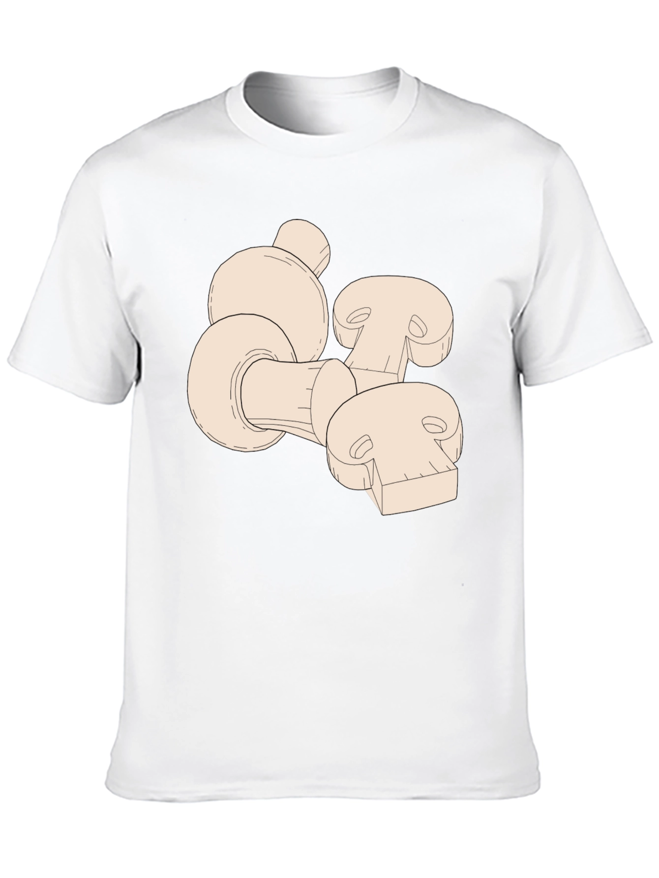 Mushroom Graphic Print Mens Black T-Shirt
