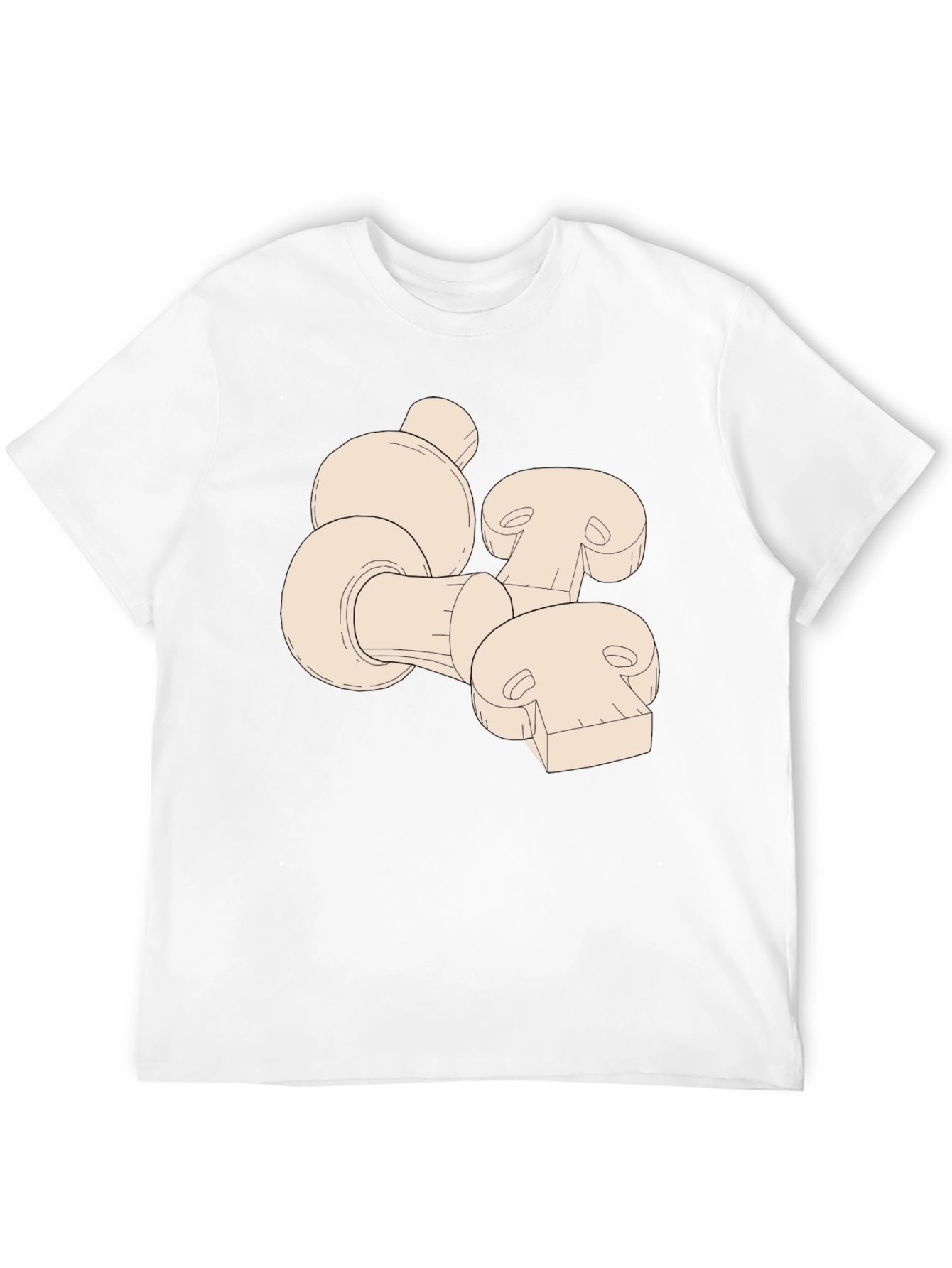 Mushroom Graphic Print Mens Black T-Shirt