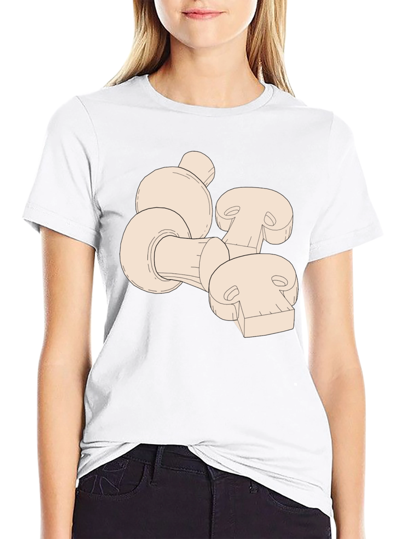 Mushroom Graphic Print Mens Black T-Shirt