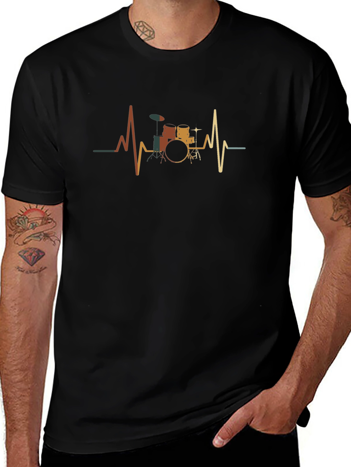 Drum Heartbeat T-Shirt - Musician Graphic Tee