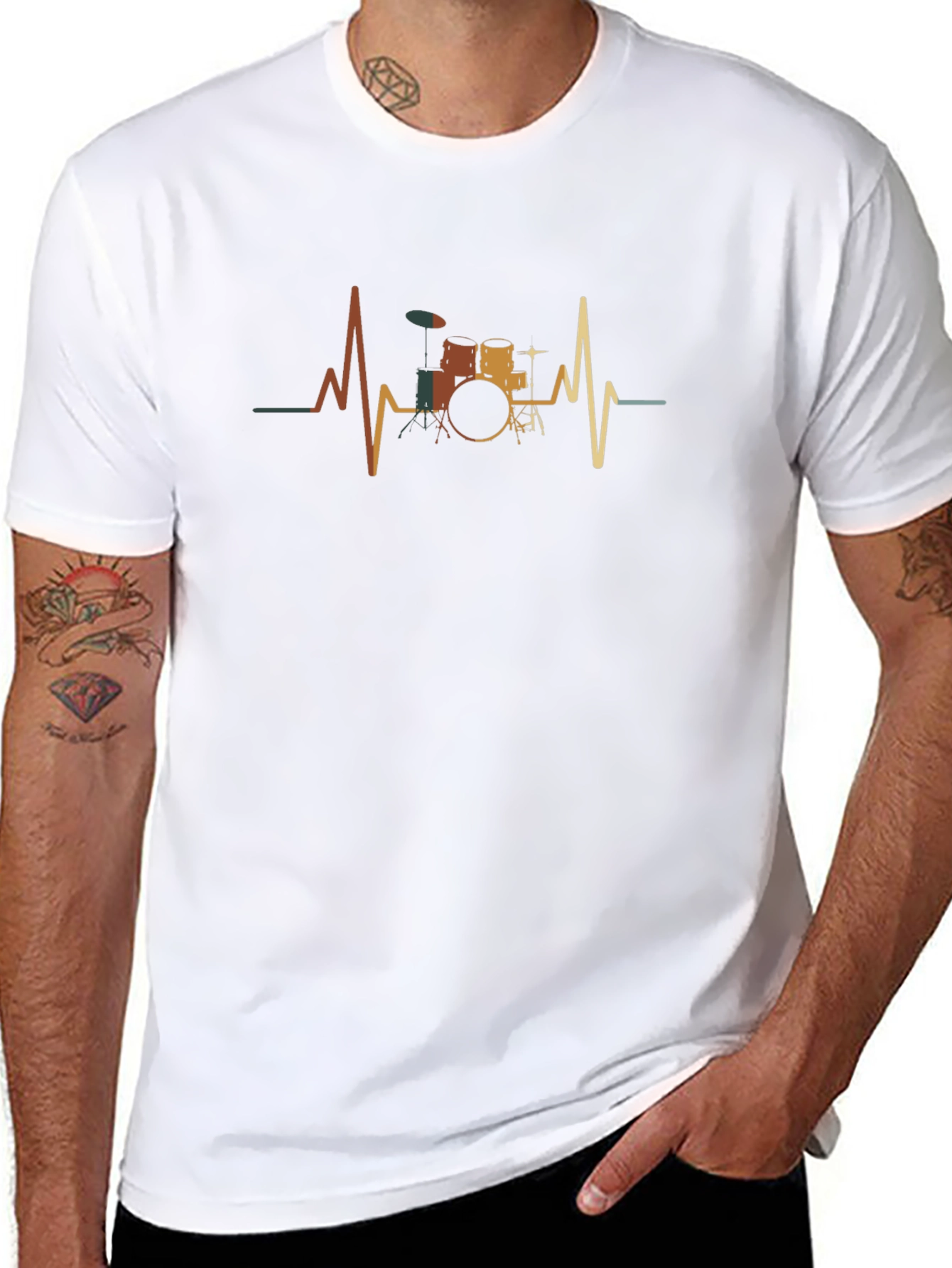 Drum Heartbeat T-Shirt - Musician Graphic Tee