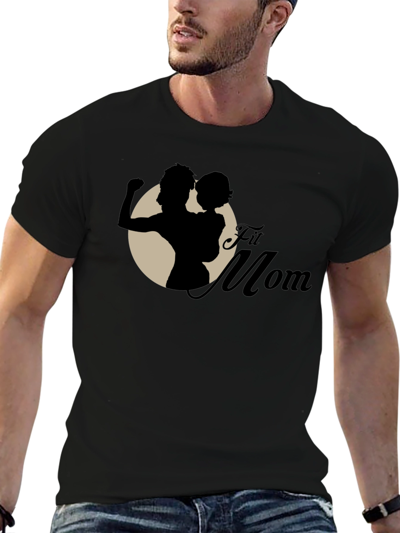 Fit Mom Graphic T-Shirt - Black