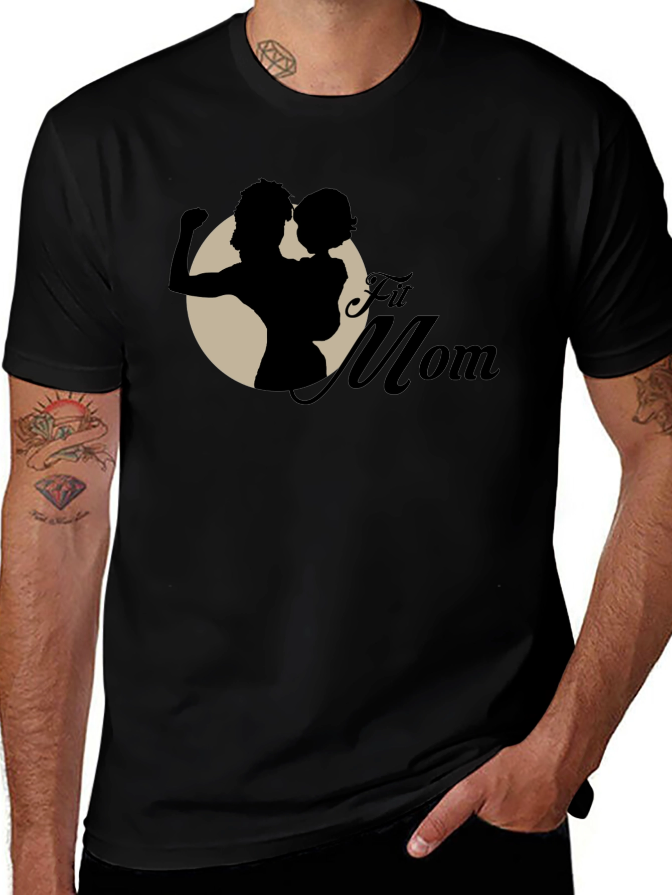 Fit Mom Graphic T-Shirt - Black